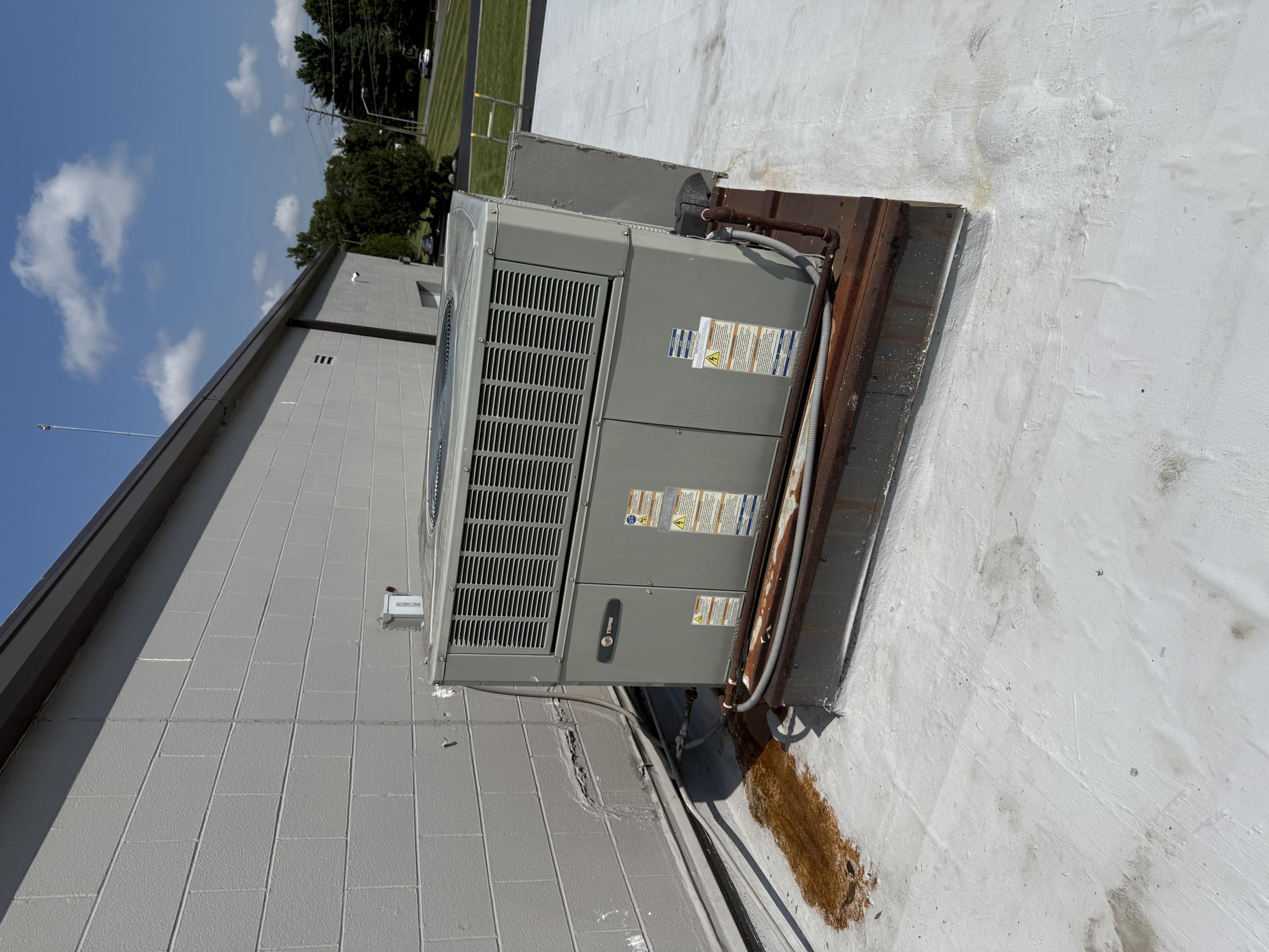 Adjusted blower sheave on RTU 3 to maximum blower speed
Had to adjust belt tension to not have belt too tight
Installed new belt provided by Jeff.
Two split systems for front offices at the main entrance had blower speeds both set to medium-high.  Moved both of them to high speed.
Small packaged unit on the low roof north of the main entrance: increased blower speed to high. Adjusted blower sheave on RTU 3 to maximum blower speed
Had to adjust belt tension to not have belt too tight
Installed new belt provided by Jeff.
Two split systems for front offices at the main entrance had blower speeds both set to medium-high.  Moved both of them to high speed.
Small packaged unit on the low roof north of the main entrance: increased blower speed to high.