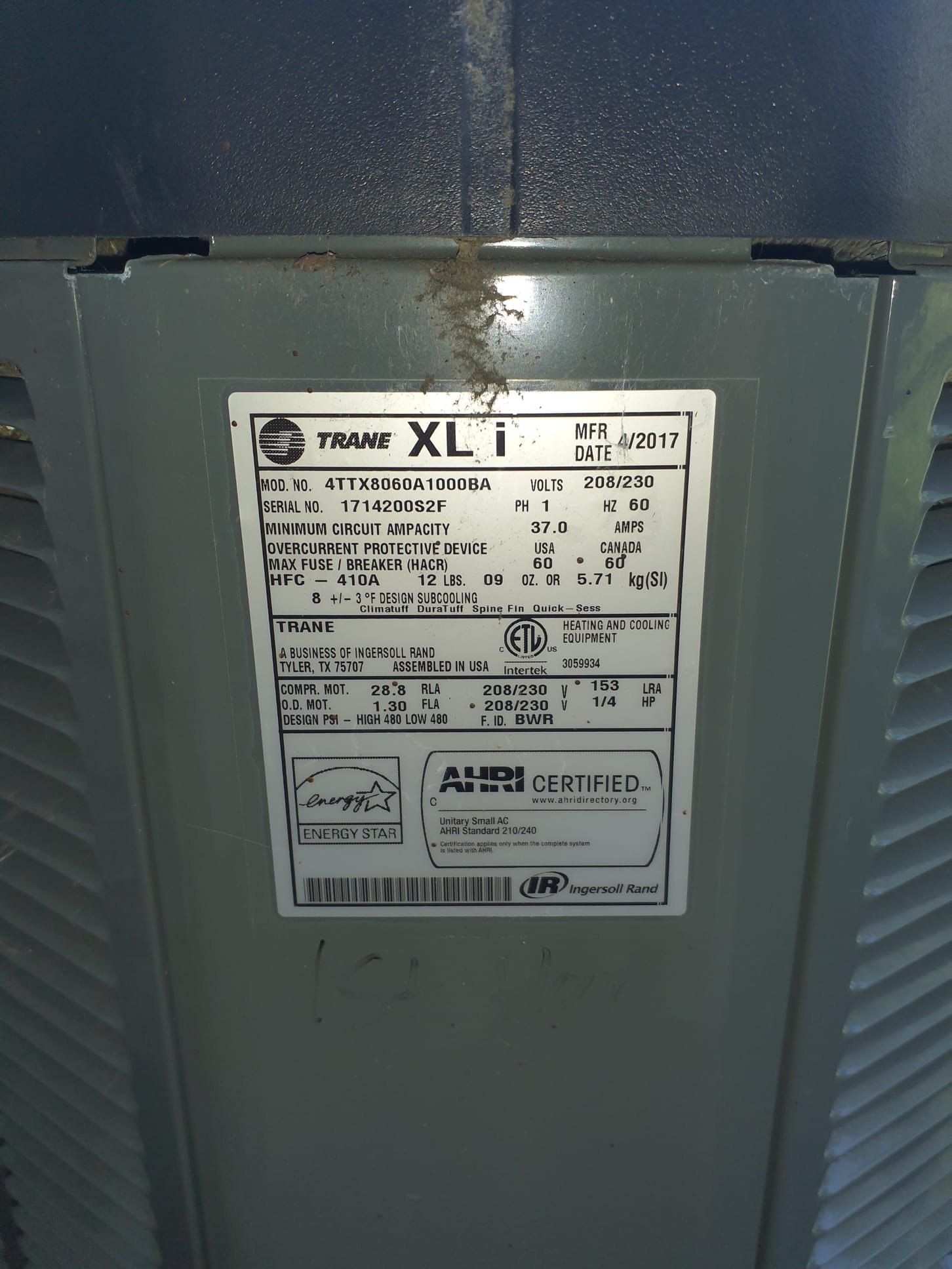 Upon arrival, system is in off mode. Turned into cooling mode for testing. Inspection of furnace is good. Thermostat is operating properly, and furnace is operating properly. Inspection of outdoor unit showed that the contactor was not operating. Found low pressure switch to not be closed. Checked refrigerant pressures and found that pressures are at 12psi. There is suspected to be a large leak, also known as a blowout due to the charge being lost within a few months. Leak is most likely in the ac outside, or the coil inside, but location is unknown until found. Three options can be explored. Option one is a leak search to attempt to find and repair the leak. Option two is leak stop, similar to fix a flat for a car tire, that would attempt to stop the leak internally. Option three would be system replacement. 
