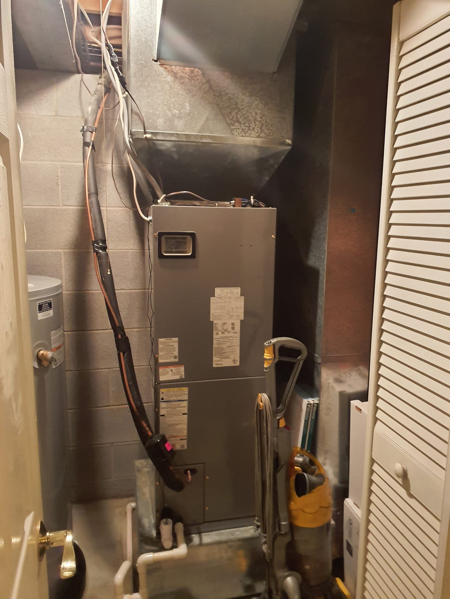 Presented two estimates for two different humidifier installs. One for Aprilaire 600M bypass humidifier, and one for Aprilaire 700M fan powered humidifier. Both humidifier types will work with the heat pump system, although the 700M fan powered is recommended as it has less parasitic loss of capacity on the heatpump heating operation due to conditioned air not being recirculating through the hvac system. 