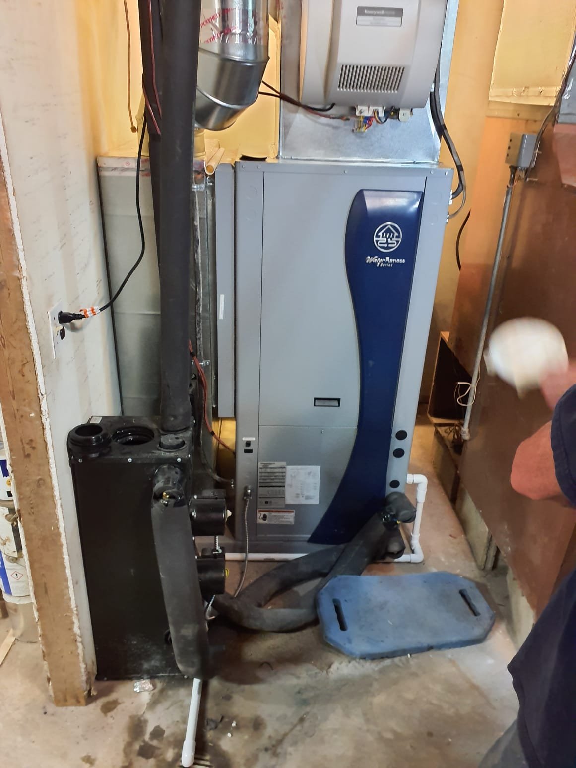 
Install WaterFurnace 5 Series Geothermal system. 2 Stage compressor, Variable Speed ECM blower
-Model #NDV049K102NTL0BA
Serial# 230202168
Efficiency: Up to 4.8 COP / 28.0 EER
Features Included:
*Aurora Base Controls
*15KW Backup heat
*2" Merv 11 air filter
*GeoLink 2 pump non-pressurized loop flow center
*Vision Pro 8000 WiFi thermostat

Installation:
*Install new 5 ton vertical loop field
*Transition to existing supply and return duct

Warranty: (Annual maintenance must be performed)
Remainder of current WaterFurnace 10 Year Parts and 5 Year Labor 
Good through - 03/15/2028 for labor warranty & 03/15/2033 for Parts Warranty
Flow Center and Accessories 5 Year Parts and Labor

**30% Federal Tax Credit Eligible***
***High voltage electric circuits to be done by others***
Disclaimer: No drill cuttings or water cleanup is included in price. No site restoration or seed and straw included in price. Westin Air will call OUPS for underground utility locates. All privately installed lines are 