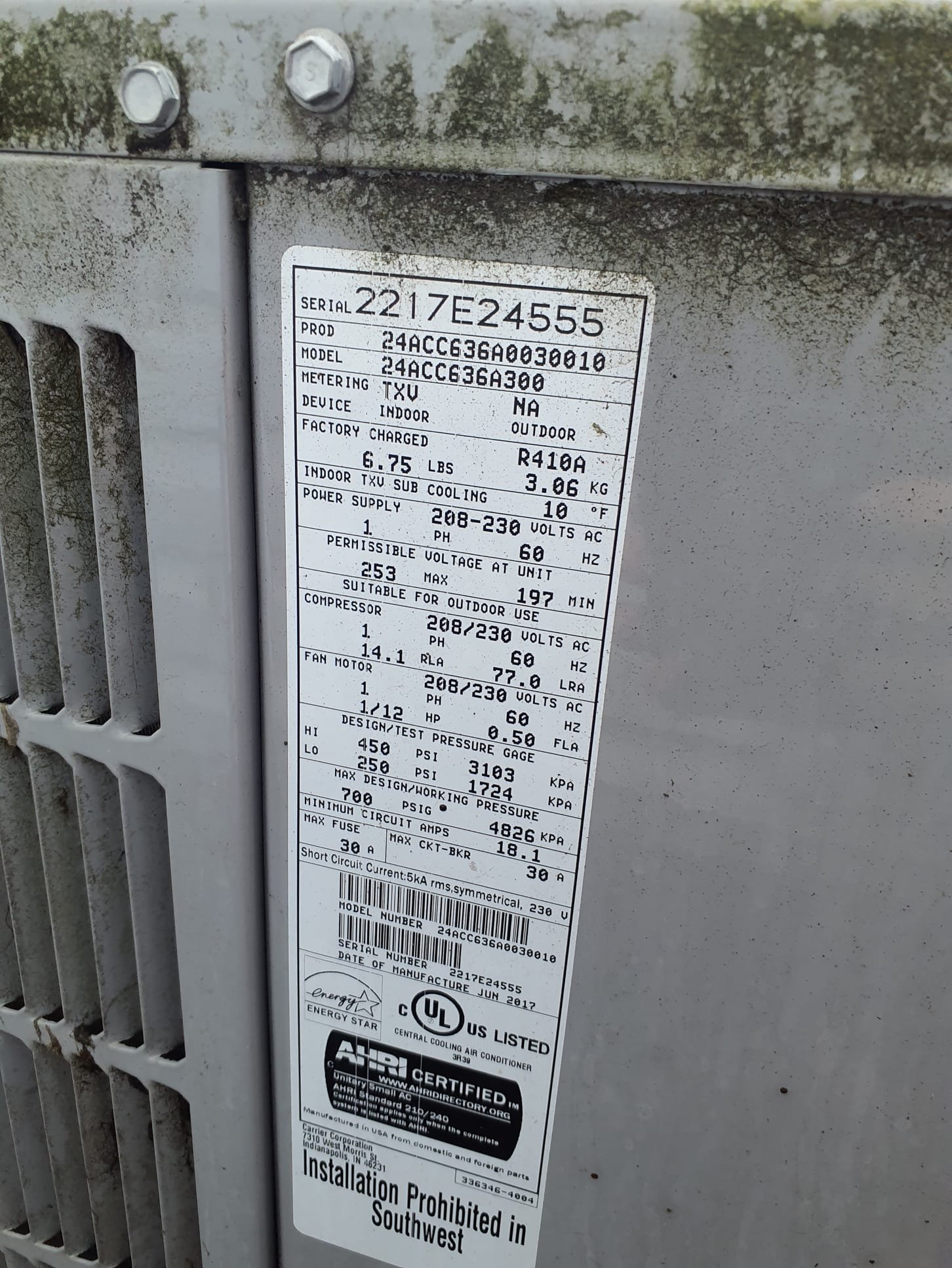 Performed cooling maintenance on a 2017 Carrier system
Capacitor failed on outdoor unit
Replaced capacitor
Tore down and washed outdoor unit
16x25x1 filter is new
Blower is clean
Drain is clear
Refrigerant charge is good

Found exhaust for furnace is installed incorrectly.
2 to 3 inch bell reducer is in a horizontal run, this will make the exhaust pipe hold water and could cause the furnace to stop operating

Found natural draft water heater improperly vented out the exterior wall and water heater is not venting properly. 
This is an extreme carbon monoxide risk. 
No existing B-vent flue that has been abandoned
There is an electrical outlet over the water heater.
It appears the house originally had a power vent gas water heater and someone installed an atmospheric tank instead... and ran B vent out the space where the power vent PVC exhaust pipe was.

We will send quotes for the furnace exhaust repair as well as a new power vent hot water tank.