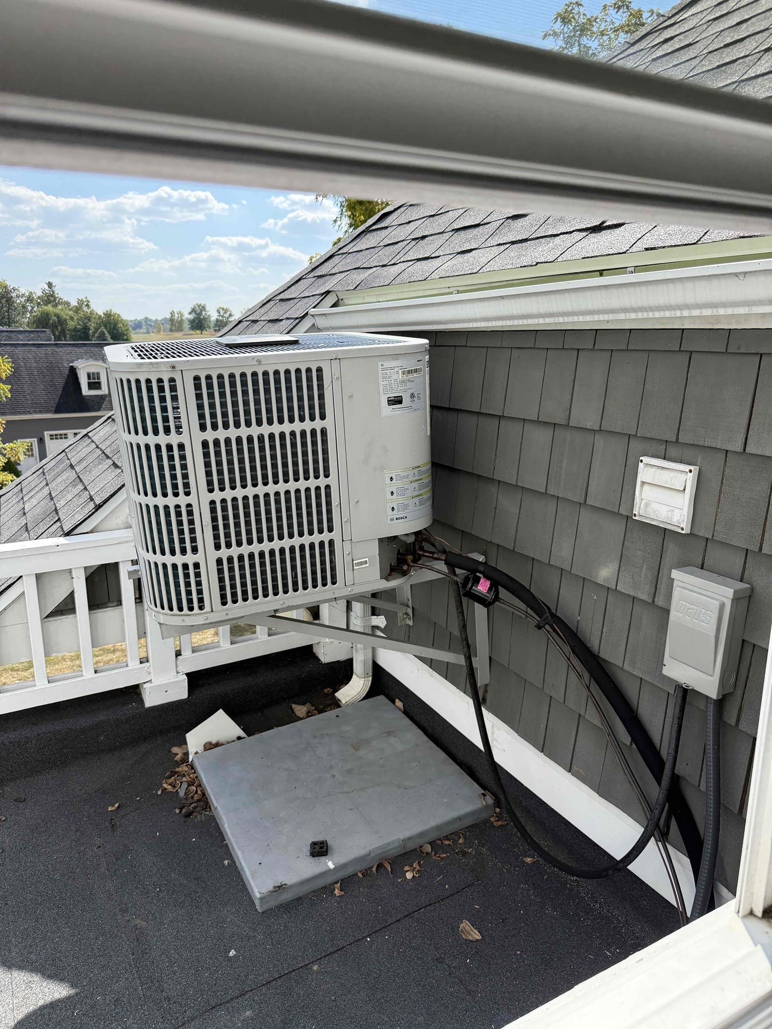 Upon arrival discovered system not coming on inside. Outdoor unit cycling but no blower function at air handler. Quote replacement motor for system. Advise to shut down humidifier permanently to prevent future leaks and if humidity is needed than the humidifier should be reconfigured due to leaking. 
Remove and replace blower motor and test run cooling system cooling after repairs with 6° subcool. Advised of the leaning condenser and no screws securing unit to the brackets. Photos for reference. 