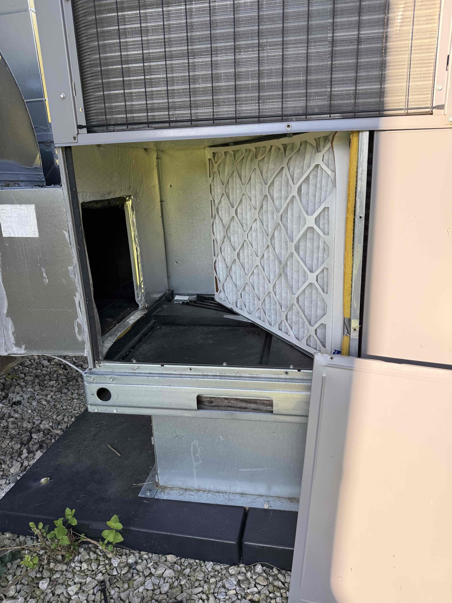 Perform heating maintenance on four systems. Replace filters for all but RTU outside due to no stock on visit. 
Clean all flame sensors 
Check igniter on each system no concerns 
16x25x1 new for entertainment room/gym
20x25x1 new 2nd floor
20x25x1 new 1st floor/basement
All unit delta T within spec. 
Flush drain traps on 1st and 2nd floor main house units, basement had remnants of a mud wasp nest inside it
All systems heating properly at this time. Test ran and inspected gym system but will return Friday to change the filter

Replace air filter for gym system photo in file 24x30x2 