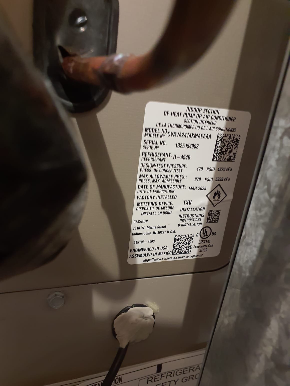 
SOLD: 10/05/2025 4:13:52 PM - Option 2

Install New Bryant Air Conditioner and Coil 
AC: GA5SAN52400WAAA
Serial #: 0225X25695
2 Ton - 15 SEER2 
Coil: CVAVA2414XMAEAAA
Serial #: 1325J54952
 
Installation:
* Reconnect to existing high voltage electric
* Transition to existing supply and return ductwork
* Start up and commission new system
 
Warranty:
10 Year Bryant manufacturers Compressor Warranty (Annual maintenance must be performed)
10 Year Bryant manufacturers Parts Warranty (Annual maintenance must be performed)
2 Year Westin Air Labor Warranty (Annual maintenance must be performed)

