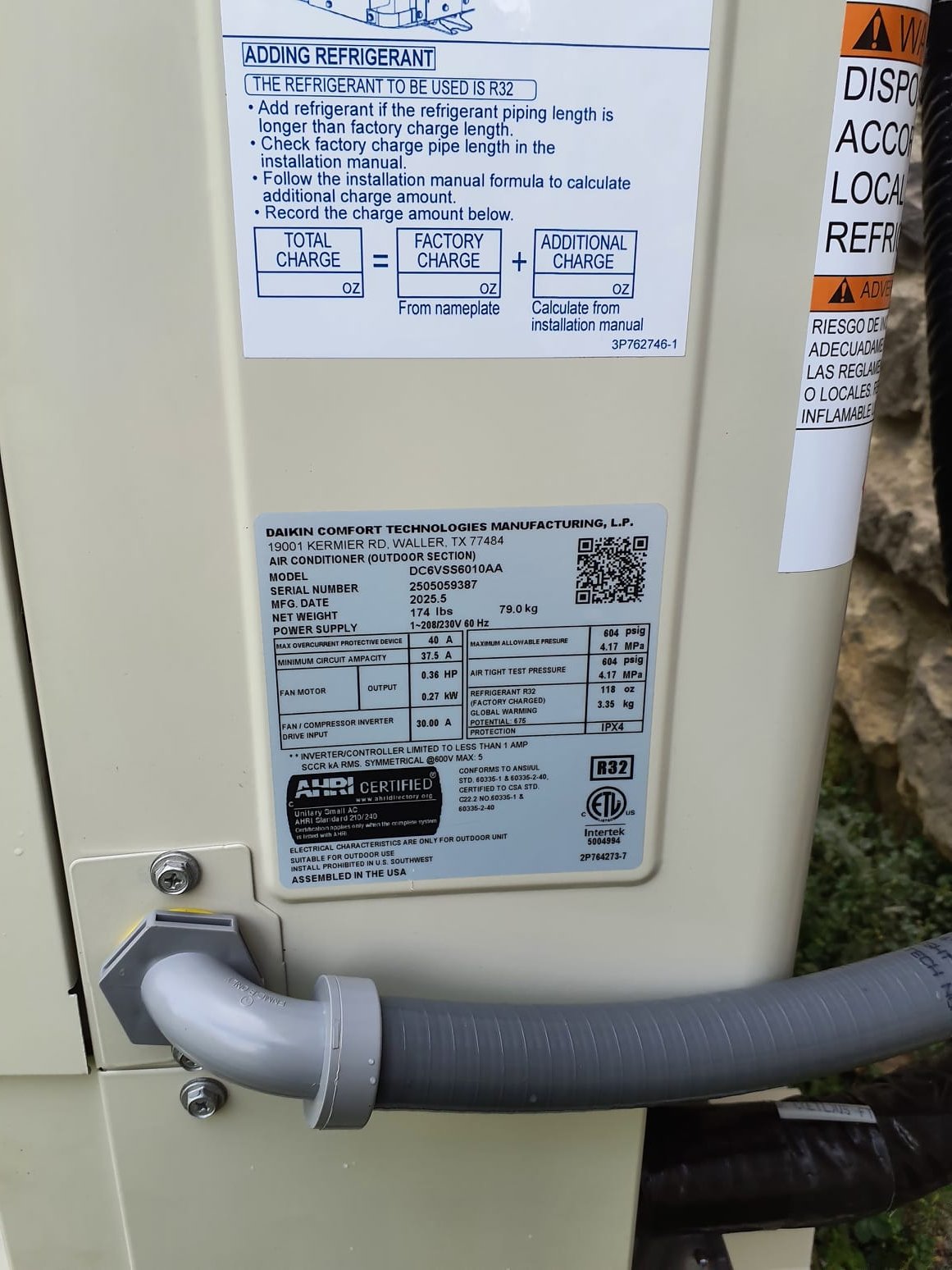 
Install new Daikin FIT HVAC system (Note: This system requires that your existing zone system be disconnected and not used.)

Equipment:
Furnace: DR96TC1005CNA* 96% AFUE Two-Stage Variable-Speed ECM Gas Furnace
Serial#2507061934
AC: DC6VSS6010A* 16.2 SEER2 FIT Variable-Speed Inverter AC with R-32
Serial# 2505059387
Coil: CAPEA6030C3
Serial# 2504232139
*Daikin One communicating thermostat: DTST-CWBSA-NI-A
Serial# AA2211008776
*AprilAire 1210 High Efficiency Media Air Cleaner

Installation:
*Reconnect to existing gas line and high voltage electric
*Transition to existing supply and return ductwork
*Start up and commission new system

Warranty:
12 Year Daikin manufacturers parts warranty (Annual maintenance must be performed)
2 Year Westin Air labor warranty (Annual maintenance must be performed)


