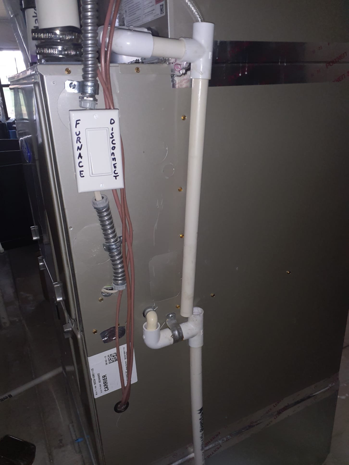 Construction warranty. 
Pipe fitting came apart. Cut section out and replace with new section to ensure proper length.  Construction warranty. 
Pipe fitting came apart. Cut section out and replace with new section to ensure proper length.