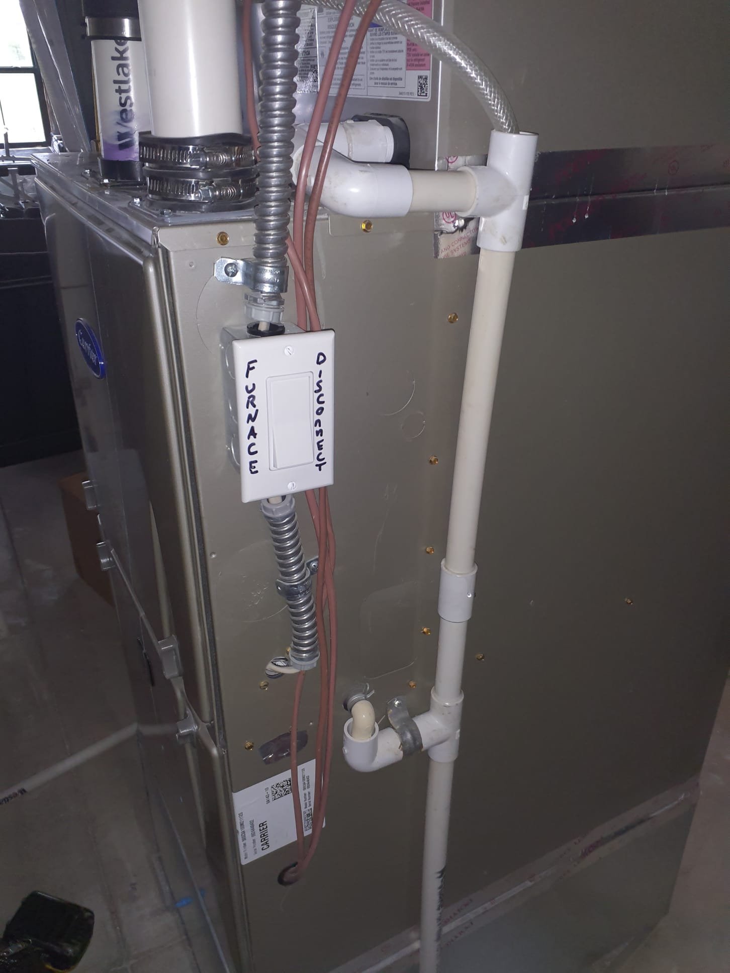 Construction warranty. 
Pipe fitting came apart. Cut section out and replace with new section to ensure proper length.  Construction warranty. 
Pipe fitting came apart. Cut section out and replace with new section to ensure proper length.
