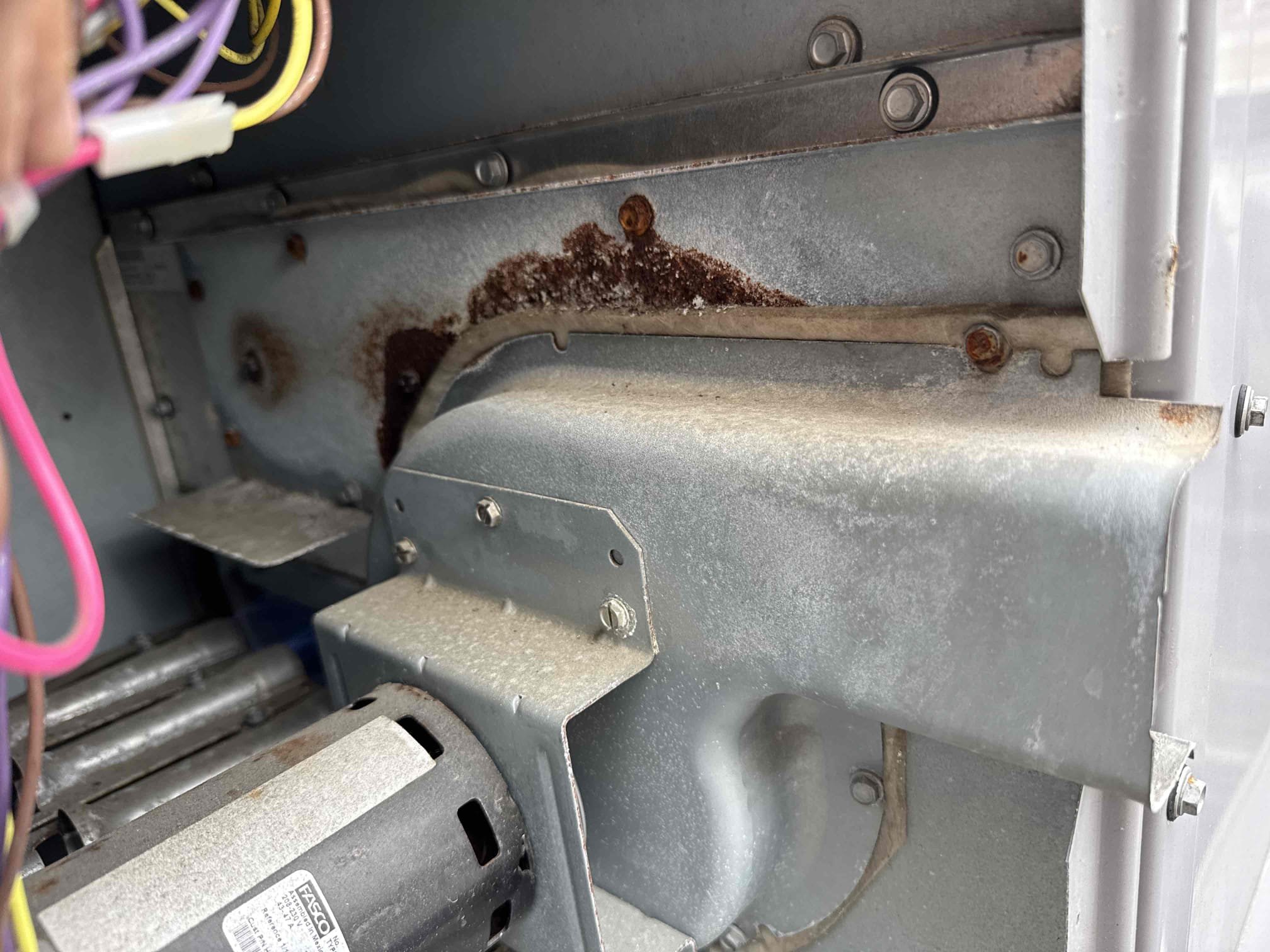 Upon arrival inspected unit and found unit in code 6. Inspected wires and found pressure switch was source for code due to inducer motor not starting up. Inspected inducer motor and it was seized upon first inspection but broke free relatively easy. Motor is likely to seize again soon. Heat exchanger in okay condition, collector plate mildly rough, cannot assess until unit is further apart, as of now only the inducer motor is expected to be needing replaced. 