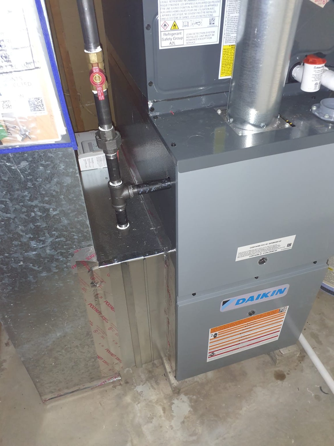 
SOLD: 10/13/2025 10:43:55 AM - Option 2

Install New Daikin HVAC System
Two Stage Variable Speed Furnace:
Model #: DR80TC0803BNA 
Serial #: 2501458002
80,000 BTU's - 80% AFUE
Single Stage Air Conditioner:
Model #: DC3SEN3010A
Serial #: 2502195029
2.5 Ton - 13.4 SEER2
Indoor Coil:
Model #: CAPTA3022B3A
Serial #: 2507258264
 
Installation:
* Honeywell T4 Pro Thermostat
* 1" Standard Filter Rack
* Reconnect to existing electric
* Transition to existing supply and return ductwork
* Start up and commission new system

 
Warranty:
12 Year Daikin manufacturers Parts Warranty (Annual maintenance must be performed)
2 Year Westin Air Labor Warranty (Annual maintenance must be performed)
20 Year Daikin manufacturers Exchanger Warranty (Annual maintenance must be performed)
