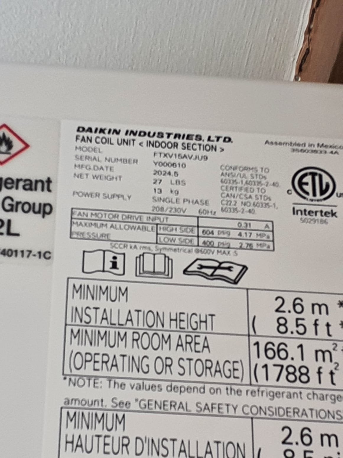 
Install Daikin Aurora Ductless System
*Variable Speed Heat Pump:
Model #: RXT15AVJU9
Serial #: 7009768
15,000 BTU's
19.5 SEER2 - 11.5 EER2 - 9.7 HSPF2
Heating Operation at -13 Degrees & Above
*Daikin Wall Mounted Air Handler
Model #: FTXV15AVJU9
Serial #: Y000610

 
Installation:
* Additional Services - Electrical Services - Install New Electric to Outdoor Unit
* Installation of electric wiring whip & disconnect
* Start up and commission new system
 
Warranty:
12 Year Daikin manufacturers Parts Warranty (Annual maintenance must be performed)
2 Year Westin Air Labor Warranty (Annual maintenance must be performed)
