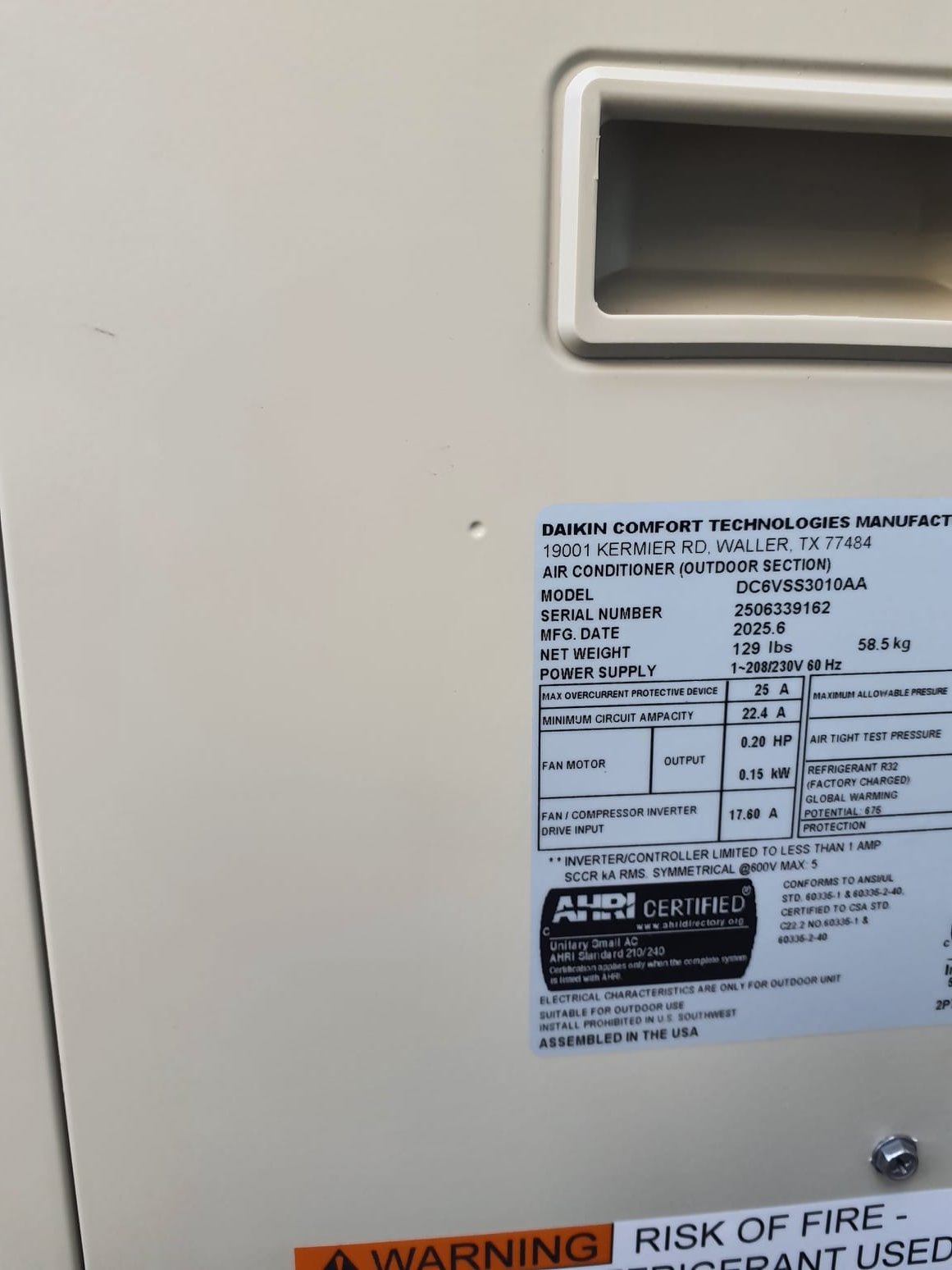 
SOLD: 10/09/2025 9:42:50 PM - Option 2

Install New Daikin FIT HVAC System
*Two Stage - Variable Speed Furnace:
Model #: DR97MC0603BNA
Serial #: 2505249733
60,000 BTU's - 97% AFUE
*Variable Speed Air Conditioner:
Model #: DC6VSS3010A
Serial #: 2506339162
2.5 Ton - 17.2 SEER2
*Matching Indoor Coil:
Model #: CAPEA3022B3A
Serial #: 2412413782
*Daikin One+ Thermostat: DTST-TOU-A
Serial #: EA2504609882
 
Installation:
* Additional Services - New PVC furnace vents. Level 2
* Reconnect to existing gas line and electric
* Transition to existing supply and return ductwork
* Start up and commission new system
* Aprilaire 1210 (20x25) Media Air Cleaner
 
Warranty:
12 Year Daikin manufacturers Parts Warranty (Annual maintenance must be performed)
2 Year Westin Air Labor Warranty (Annual maintenance must be performed)
Daikin manufacturers Lifetime Heat Exchanger Warranty (Annual maintenance must be performed)
