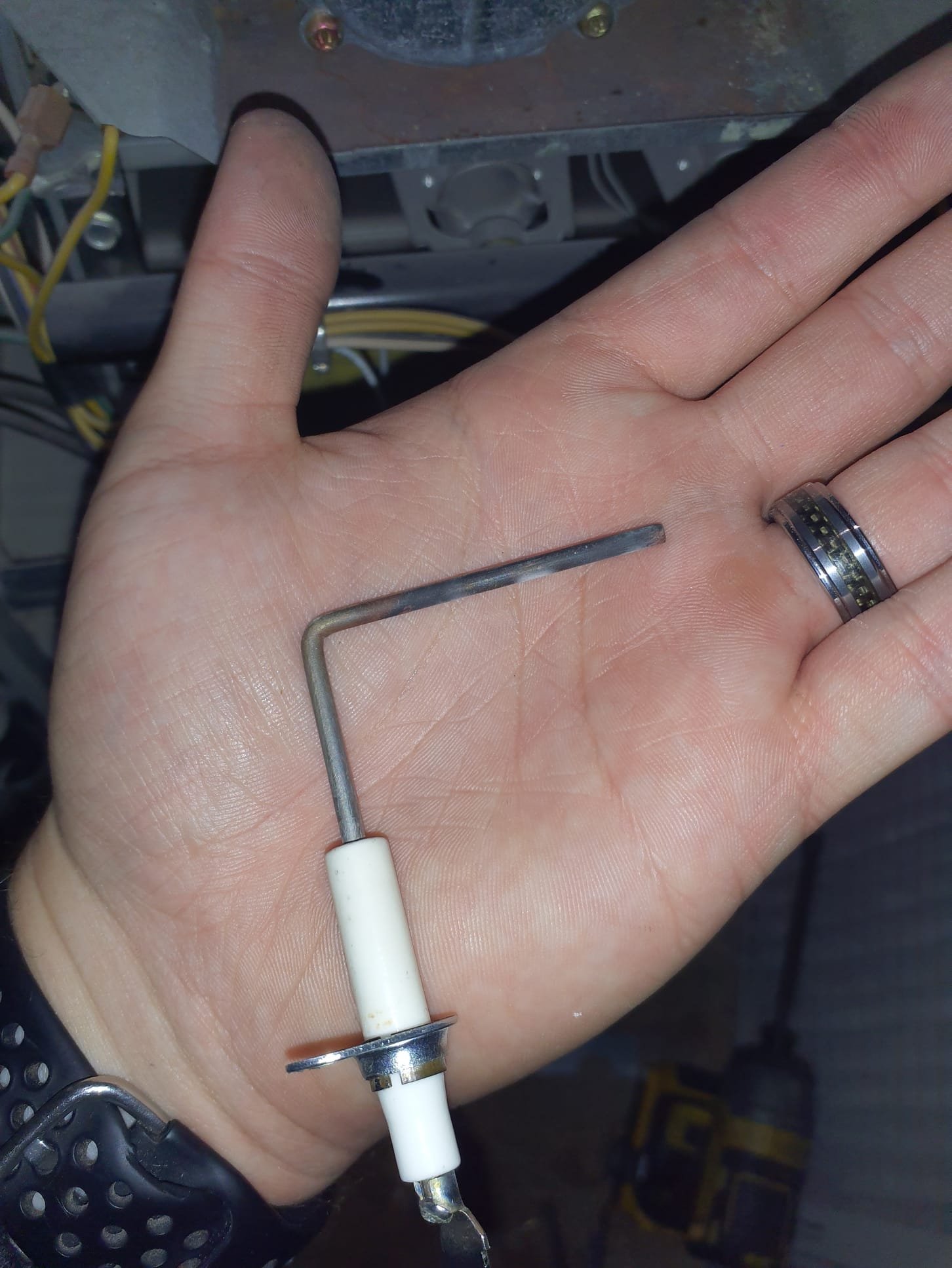 2004 Trane furnace.

Upon arrival, system is in off mode. Test run operation twice with no obvious issues. Inspection of unit and further description of the behavior of the unit from Brandon, it is suspected thatcthe flame sensor is dirty, and causing issues. Removed and inspected flame sensor and found it mostly soot covered. Pulled burners and inspected those aswell. Cleaned flame sensor and brushed off burners. No rust is present on flame sensor or burners. Reinstalled flame sensor and burners, and test ran operation twice more with no issues. System is operational at this time. 