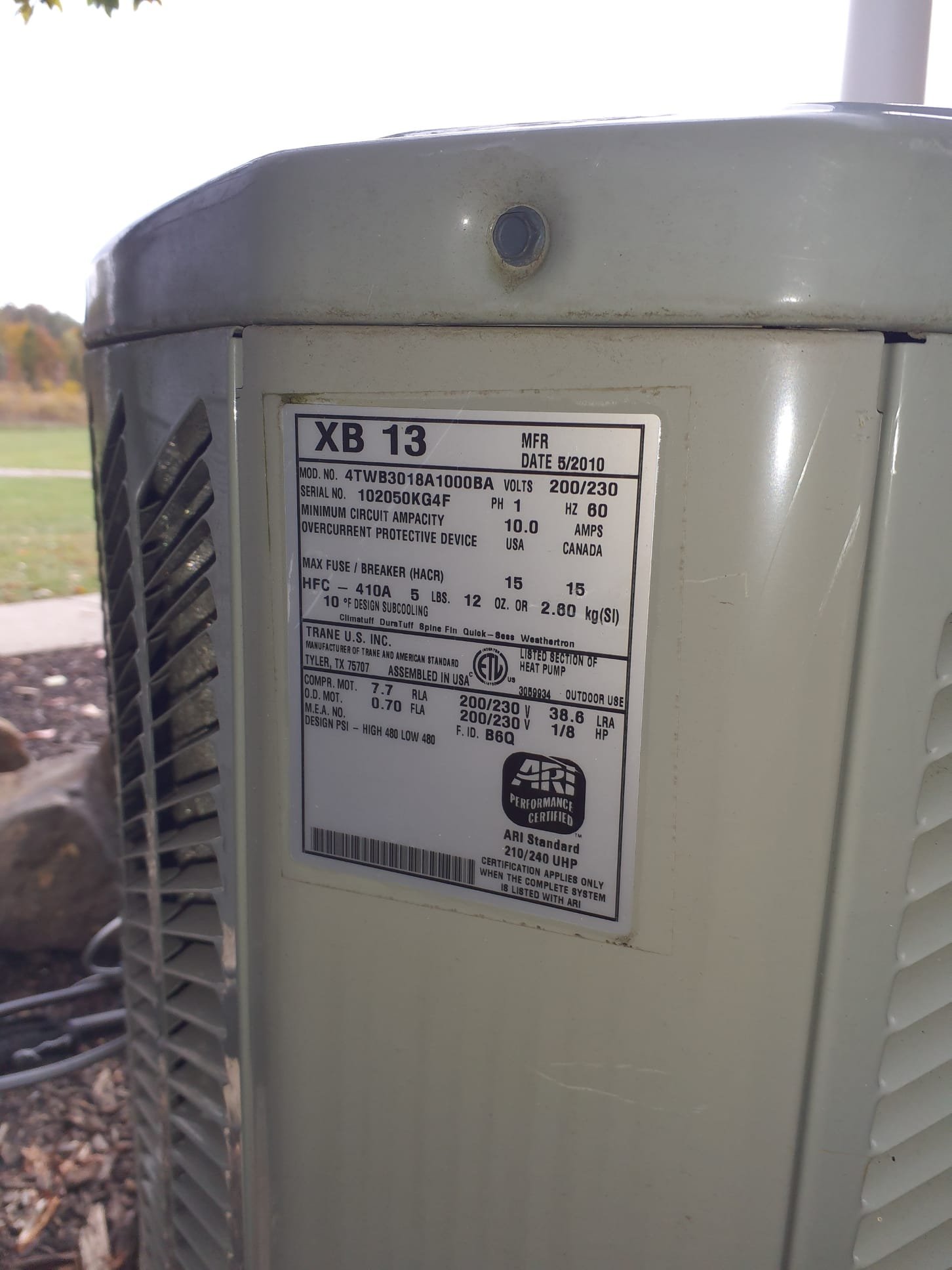 Preventative maintenence inspection on 2010 Trane airhandler. Air filter is in good condition. Checked for any loose wiring in airhandler. Test ran operation of electric heat strips. All heat strips are operating properly. Air handler is operating properly and ready for Winter. 

Attempted test run of heat pump heating. Found that there is no high voltage to the outdoor unit. Indoor breaker is on, wire is mostly traceable, but it is a different wire coming out of the siding at the heat pump. An electrician will need called with electrical diagnosis. 
24v call for contactor is still present. Due to inability to test run heat pump, cannot guarantee that it operates. 