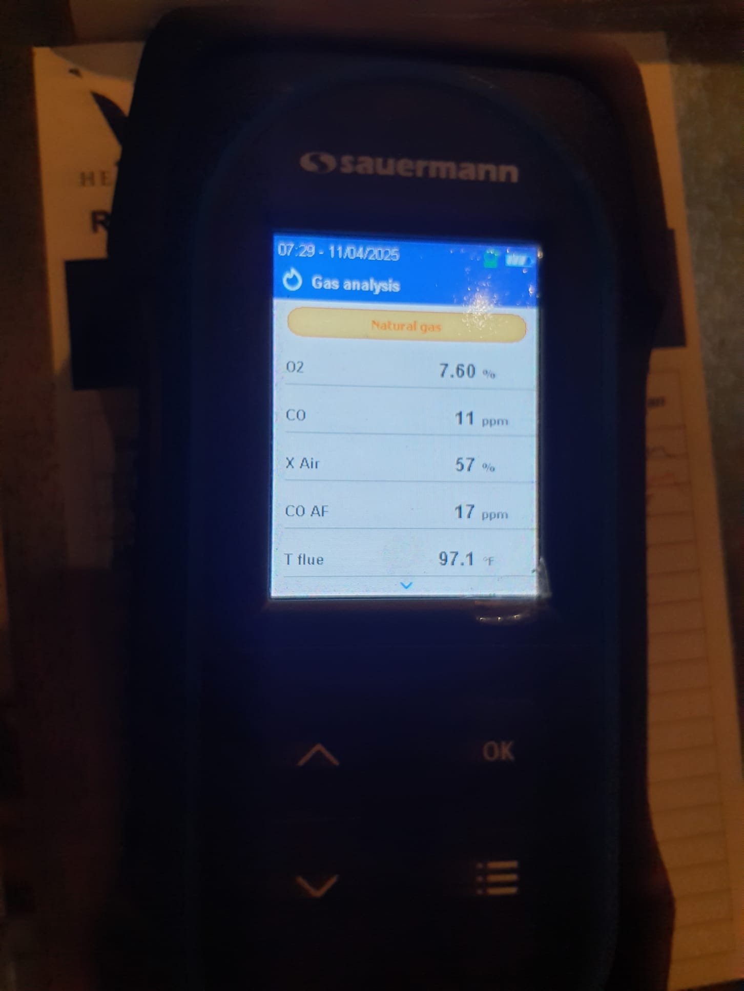 Performed heating maintenance on a Trane S9V2 furnace
Incorrect filter size installed (20x25x5)
Correct filter size is 21x27x5 
Having the wrong size filter in place allows unfiltered, dirty air to bypass the filter and allow the system to get plugged with dirt.
Humidifier bypass damper open to winter position
Humidifier water panel used is aprilaire #10
Pulled and cleaned flame sensor with steel wool 
Blew out Condensate trap
Wired furnace for proper two stage heating control at the thermostat 
Pulled burners and inspected for rust buildup
Run tested furnace while running combustion analyzer 
High fire gas pressure set to 3.5" Temperature rise 59⁰
Low fire gas pressure set to 1.7" Temperature rise 47⁰
Combustion test results were perfect
Furnace is operating within factory specifications at this time. 