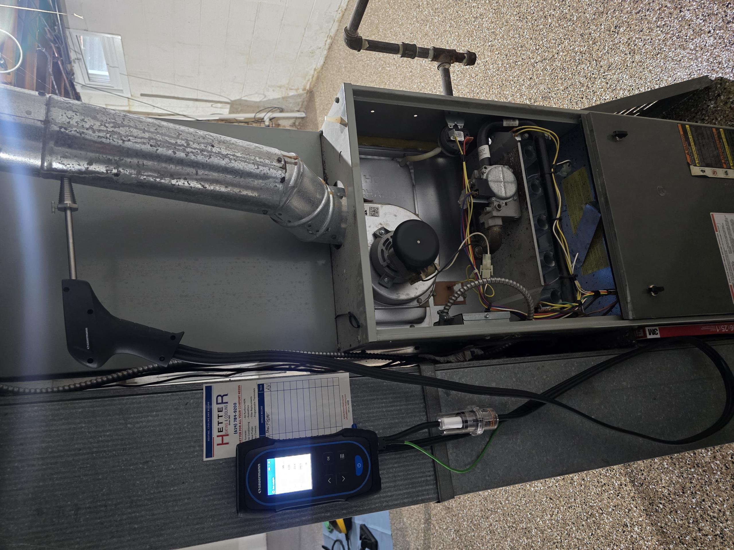 Free second opinion on heat exchanger shows that there are no issues with the heat exchanger. Tests performed were visual inspection with borescope camera on inside and outside of heat exchanger. No visual issues. Followed by combustion analysis. Combustion analysis did not show any issues. CO AF reading 24ppm. Normal readings are less than 100, with anything under 400ppm acceptable. Used combustion analyzer to test for CO in the supply ductwork, and basement area surrounding the furnace. Both came back with 0PPM CO detected. Pictures of combustion uploaded to file. Furnace is combustion is within specifications and safe to operate. 