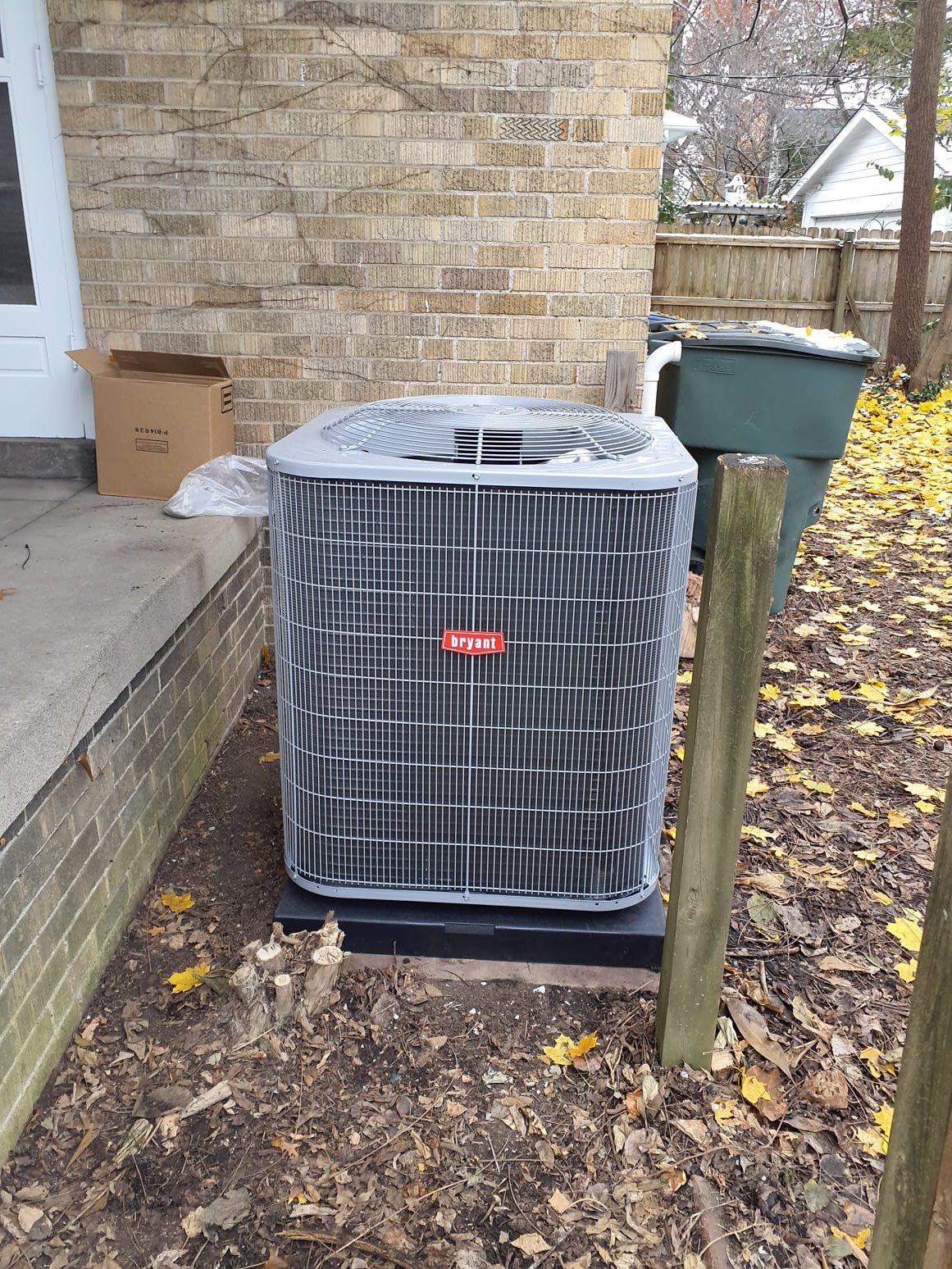 
SOLD: 11/05/2025 3:32:59 PM - Option 1

Install New Bryant HVAC System 
Bryant Preferred 2-Stage Gas Furnace
Model #: 927TA48080V17A-A
Serial #: 4325A60962
80,000 BTU's - 97% AFUE
Bryant Single-Stage Air Conditioner
Model #: GA5SAN53000WAAAC
Serial #: 4025C13251
2.5 Ton - 14.3 SEER2
Puron Advance Refrigerant, R-454B
Matching Cased Coil: CVAVA3017XMAEAAA
Serial #: 1625J54548
 
Installation:
* Reconnect to existing gas line and high voltage electric
* Transition to existing supply and return ductwork
* Start up and commission new system
* Honeywell T6 Pro Thermostat
* 1" Standard Filter Rack
 
Warranty:
20 Year Bryant manufacturers Heat Exchanger Warranty (Annual maintenance must be performed)
10 Year Bryant manufacturers Parts & Compressor Warranty (Annual maintenance must be performed)
2 Year Westin Air Labor Warranty (Annual maintenance must be performed)
