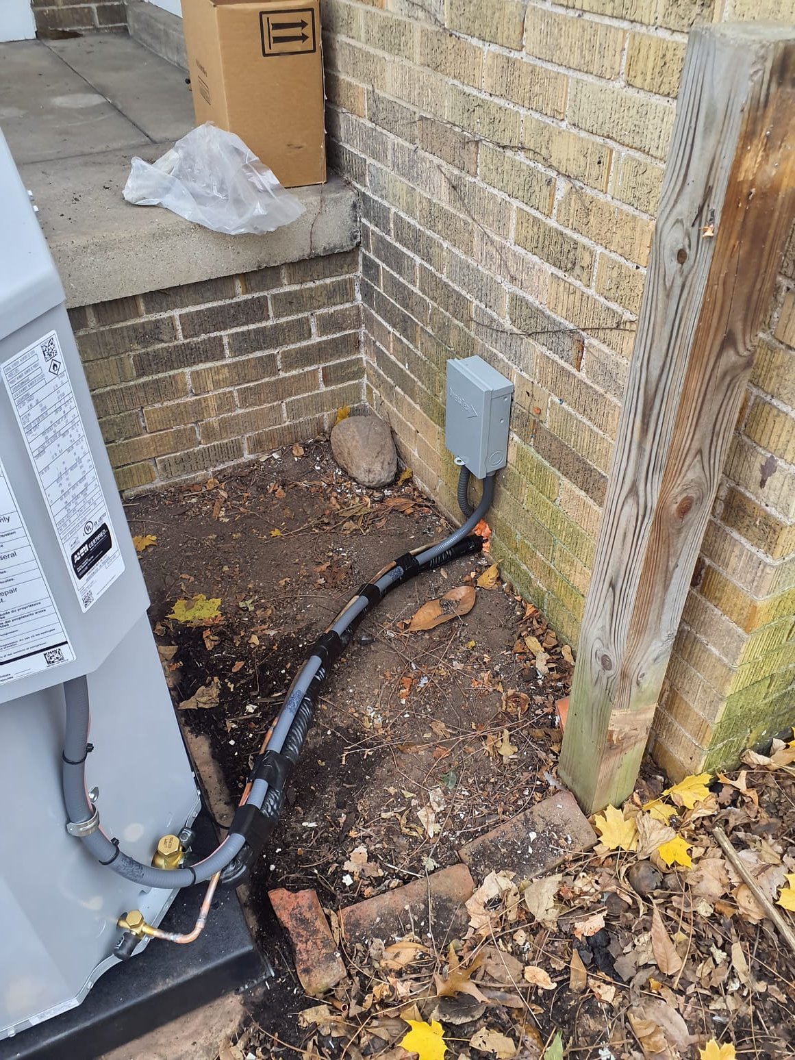 
SOLD: 11/05/2025 3:32:59 PM - Option 1

Install New Bryant HVAC System 
Bryant Preferred 2-Stage Gas Furnace
Model #: 927TA48080V17A-A
Serial #: 4325A60962
80,000 BTU's - 97% AFUE
Bryant Single-Stage Air Conditioner
Model #: GA5SAN53000WAAAC
Serial #: 4025C13251
2.5 Ton - 14.3 SEER2
Puron Advance Refrigerant, R-454B
Matching Cased Coil: CVAVA3017XMAEAAA
Serial #: 1625J54548
 
Installation:
* Reconnect to existing gas line and high voltage electric
* Transition to existing supply and return ductwork
* Start up and commission new system
* Honeywell T6 Pro Thermostat
* 1" Standard Filter Rack
 
Warranty:
20 Year Bryant manufacturers Heat Exchanger Warranty (Annual maintenance must be performed)
10 Year Bryant manufacturers Parts & Compressor Warranty (Annual maintenance must be performed)
2 Year Westin Air Labor Warranty (Annual maintenance must be performed)
