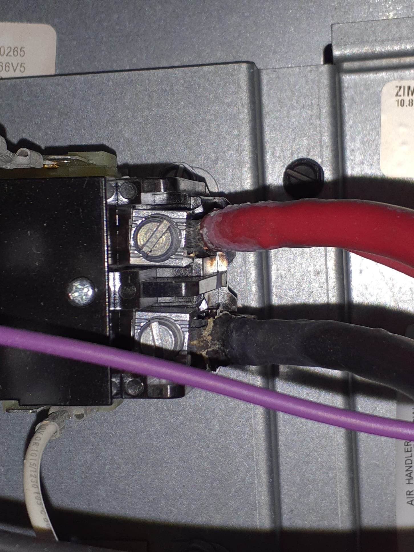 Performed heating maintenance on a Daikin Fit heat pump system
Replaced humidifier water panel (aprilaire 35)
20x25x4 filter is new, left the one we provide next to the air handler
Washed outdoor unit, leaves were causing ice to dam at the bottom of the coil
Found overheated wires on the electric heat kit contactor inside the air handler
Daikin is going to get back with us as to what they will give us for warranty parts
Tested auxiliary heat strips, they are all pulling 19A each
Heat pump is running properly in heating mode
Recommend putting white vinegar down the Condensate trap on thr air handler