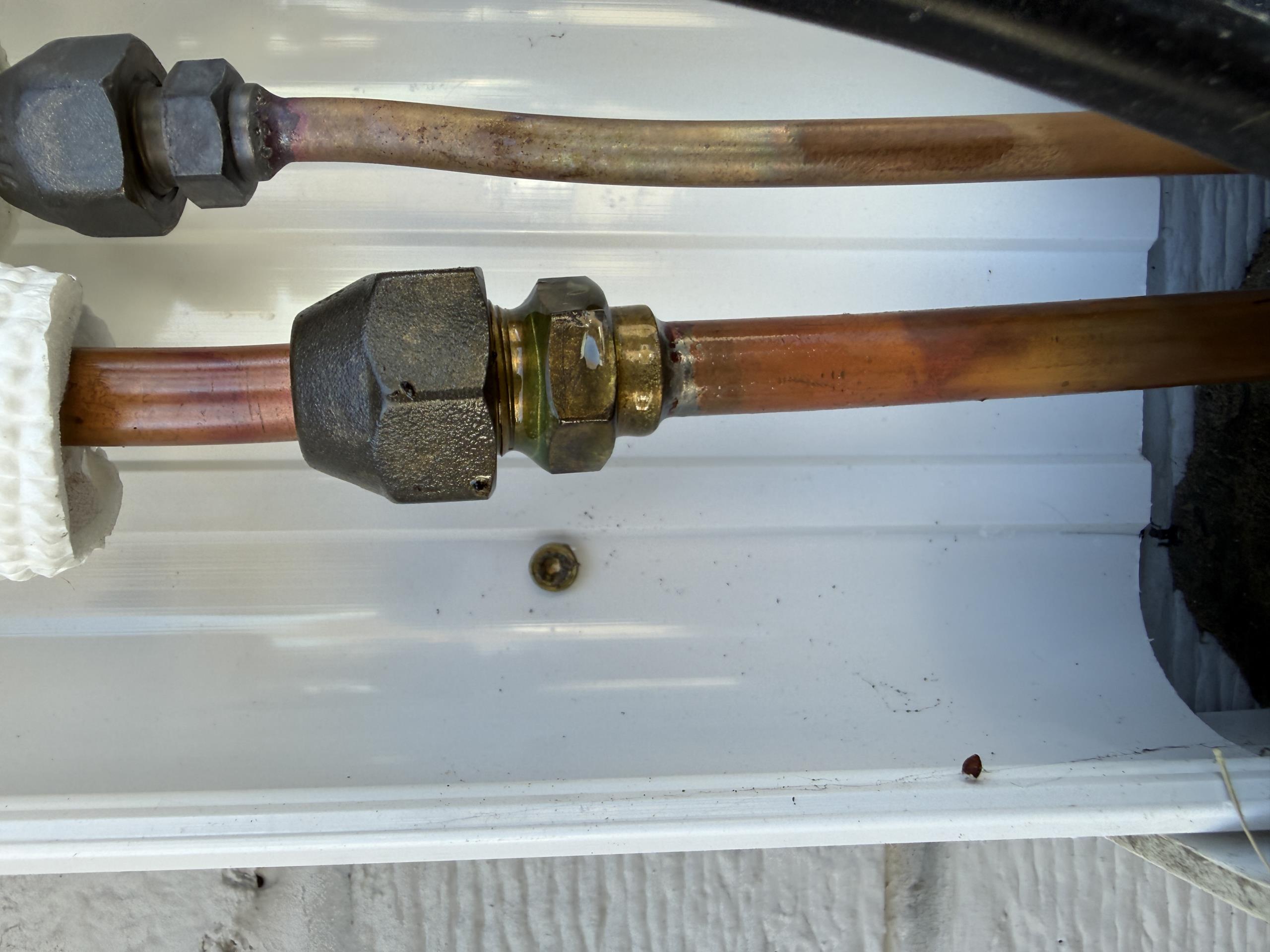 Performed leak search on mini split of all flare fittings
Found vapor line flare fitting on indoor head for the lobby
Tightened flare.  
All other flare connections are good
Next step will be recover refrigerant and reflare the line if tightening does not stop the leak