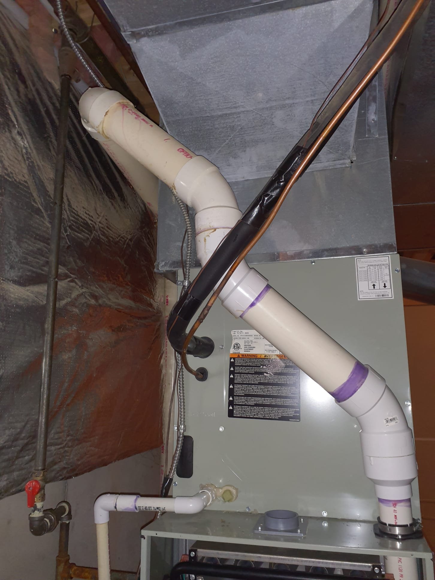 Performed 4 system heating maintenance
Replaced 16x25x4 filter for attic heat pump system
Bonus room over garage uses a 12.5x20x4 Honeywell filter
Cleaned electronic air cleaners for the two basement systems 
Cleaned flame sensors
Cleaned condensate traps 
Run tested humidifiers
Had to clear a blockage on the main floor humidifier water line 
Water panels are in good shape
Bypass dampers are open
Main floor furnace needs the 3" exhaust repaired 
Created estimate and got signature for approval for repair 
*will reschedule exhaust pipe pvc repairs*
Run tested all 4 systems
No concerns found for the operation of any system.