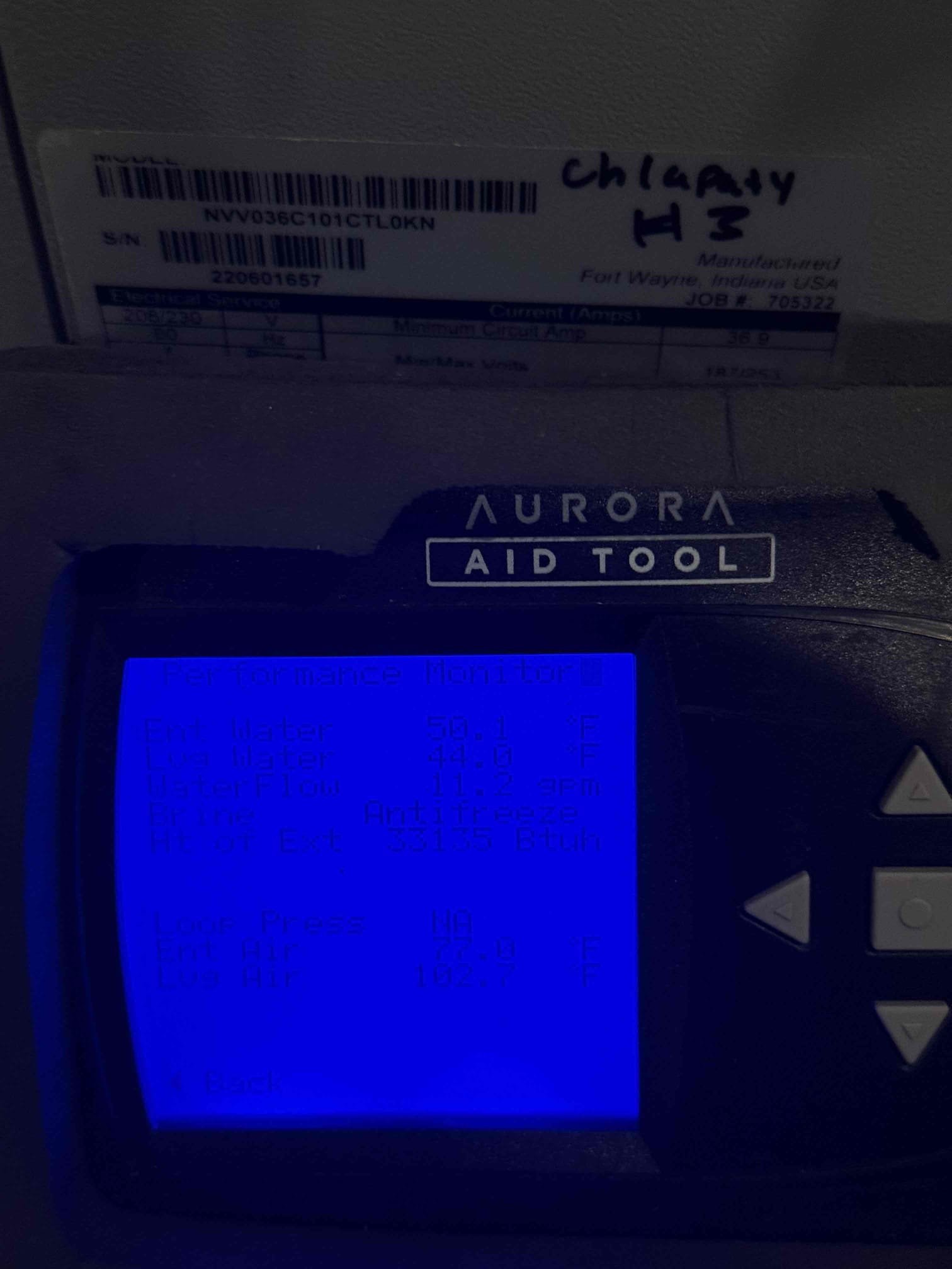 Perform heating maintenance on 3 geothermal systems. Force each unit into stage 12 high heat and verify proper operation parameters. Humidifier water panels not due yet left 5 behind for whole house 2 for mother suite and 3 main house. Humidifiers don’t get much use because of geothermal heat not being super dry to begin with. All three geothermal units operating within manufacture parameters. Aid tool breakdown submitted to file