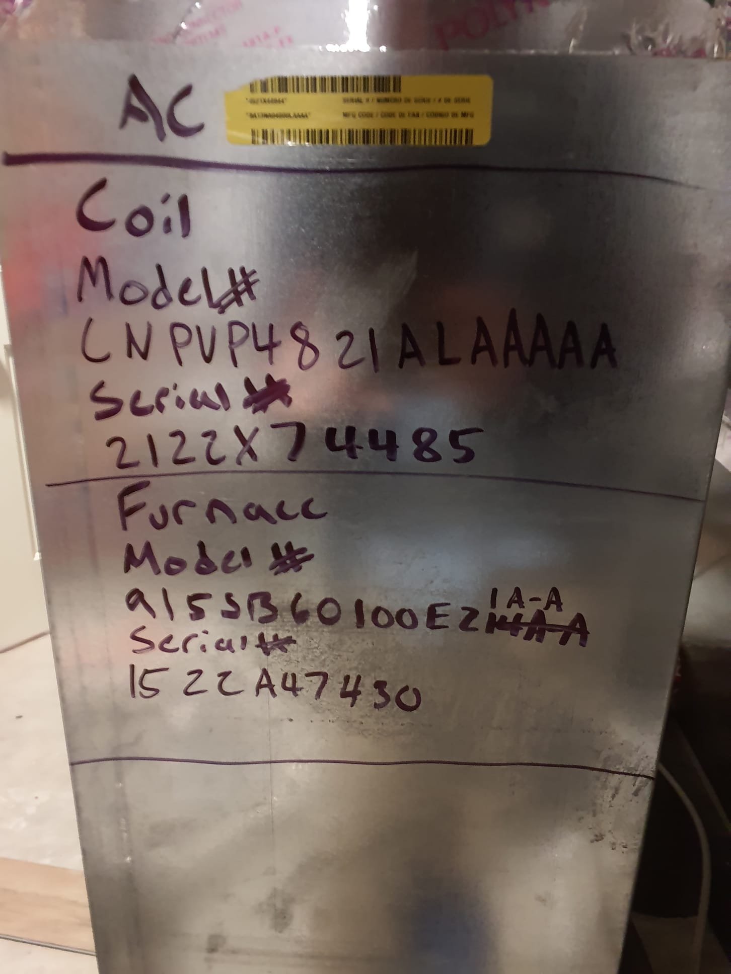 Performed heating maintenance on a 2022 Bryant 95% efficient single stage natural gas furnace
Replaced replaced the electronic air cleaner filter cartridge with the one we provide with the gold maintenance plan 
PGAPXCAR 20X20
Aprilaire 500 humidifier #10 water panel in good shape
Bypass damper moved to open (winter) positiom
Run tested humidifier to verify correct operation and no water leaks at this time 
Humidity set to 45%
***Decrease humidity setting if condensation forms on any windows, especially with cold outdoor temperatures**
Pulled flame sensor and cleaned 
Condensate trap is clear
Blower wheel in OK condition 
Burner Manifold gas pressure set to 3.0"wc
Temperature rise stabilized @ 53⁰F (spec 40-70⁰)
Furnace is operating within factory specifications at this time 
No concerns found on today's visit