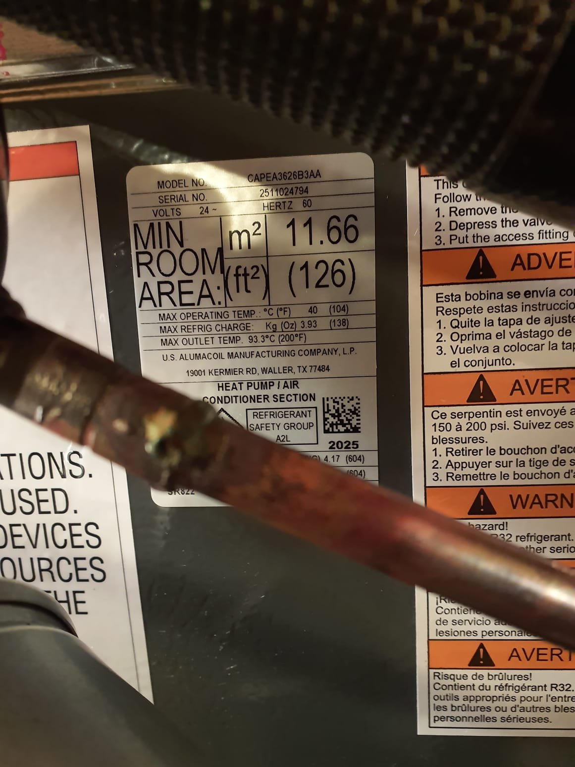 
Install New Daikin FIT HVAC System
Two Stage - Variable Speed Furnace:
Model #: DR80TC0803BN
Serial #: 2502235709
 80,000 BTU's - 80% AFUE
Variable Speed Air Conditioner:
Model #: DC6VSS3610
Serial #: Y008405
3 Ton - 17.2 SEER2
*Matching Indoor Coil:
Model #: CAPEA3626B3
Serial #: 2511024794
*Daikin One+ Thermostat: DTST-CWBSA-NI-A
Serial #: AA2211003169
 
Installation:
* Reconnect to existing gas line and electric
* Transition to existing supply and return ductwork
* Start up and commission new system
* Aprilaire 1210 (20x25) Media Air Cleaner
 
Warranty:
12 Year Daikin manufacturers Parts Warranty (Annual maintenance must be performed)
2 Year Westin Air Labor Warranty (Annual maintenance must be performed)
Daikin manufacturers Lifetime Heat Exchanger Warranty (Annual maintenance must be performed)
