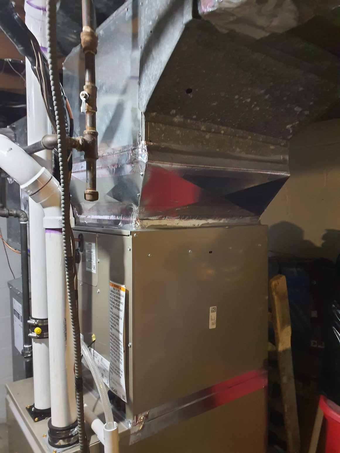 
SOLD: 11/21/2025 2:40:17 PM - Option 1

Install New Bryant HVAC System 
Bryant Preferred 96 2-Stage Gas Furnace
Model #: 926TC48080V17A-A
Serial #: 4325A61119
80,000 BTU's - 96% AFUE
Bryant Single-Stage Air Conditioner
Model #: GA4SAN53000NAAAC
Serial #: 2925C21155
2.5 Ton - 13.4 SEER2
Puron Advance Refrigerant, R-454B
Matching Cased Coil: CVAVA3017XMAEAAA
Serial #: 4225J76472
 
Installation:
* Reconnect to existing gas line and high voltage electric
* Transition to existing supply and return ductwork
* Start up and commission new system
* Air Filtration - AprilAire 1210 (20X25) Media Air Cleaner
 
Warranty:
20 Year Bryant manufacturers Heat Exchanger Warranty (Annual maintenance must be performed)
10 Year Bryant manufacturers Parts & Compressor Warranty (Annual maintenance must be performed)
2 Year Westin Air Labor Warranty (Annual maintenance must be performed)
