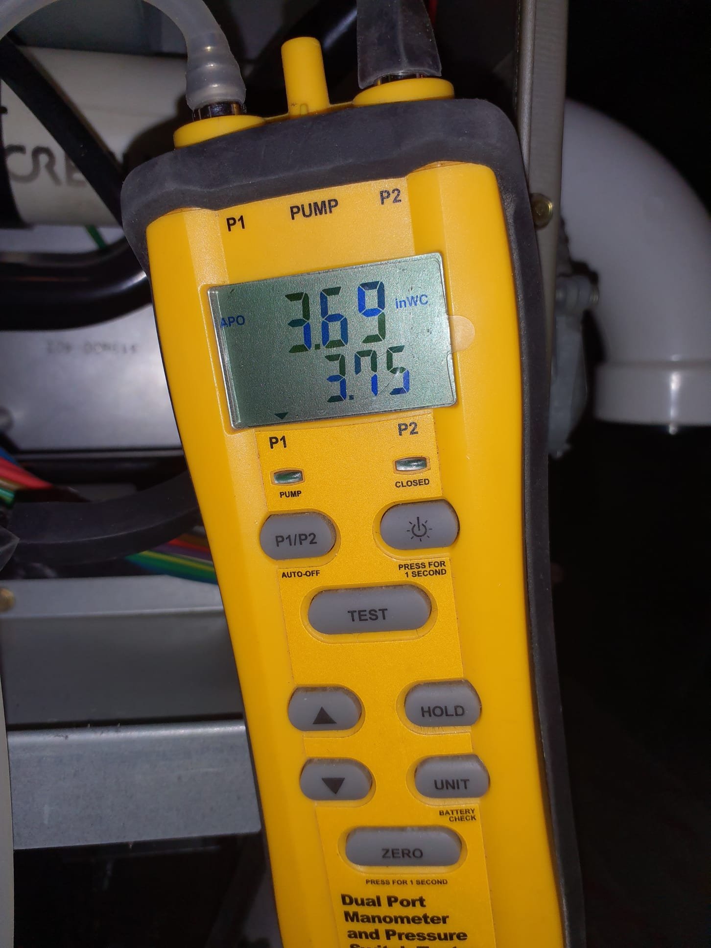 Performed heating maintenance on a 2011 Carrier Infinty 3 stage 97% efficient natural gas furnace
Replaced humidifier water panel (aprilaire #10)
16x25x4 filter is still good
Pulled flame sensor and cleaned
Pulled condensate trap and flushed with water
Blower wheel is clean
Burners are in good shape
Run tested furnace while performing combustion test and checking temperature rise
High fire set to 3.7"
Med fire set to 1.75"
Low fire set to 0.65"

No concerns found 