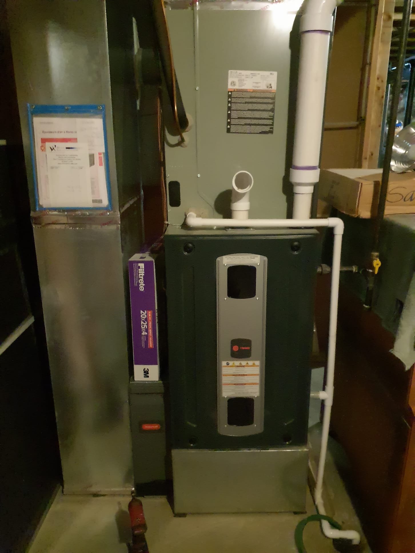 Performed heating maintenance
Humidifier working properly
Wired humidifier to be controlled by the thermostat
Explained the humidity settings adjustment 
20x25x4 filter is new, when purchasing new filters, please buy Honeywell brand filters because they fit the cabinet properly 
Current filters are wrong actual dimensions and allow dirt to go around the filter
Blew out Condensate trap
Cleaned flame sensor
Run tested furnace
No concerns found on today's visit 
