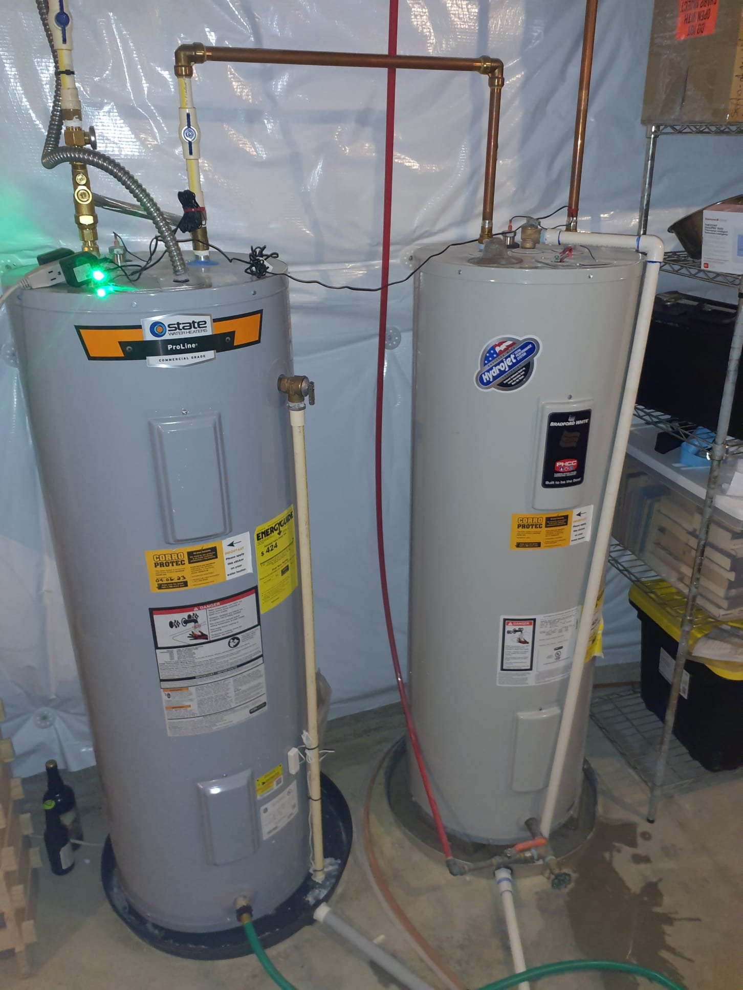 Preventative maintenence inspection on Carrier high efficiency gas furnace and Waterfurnace 5 Series split system. 20x25x4 air filter in good condition. Clean flame sensor and check ignitor. Visual inspection of burners. Flush condensation trap and drain lines. Run test unit in gas heating mode. Temperature rise is within specs. Blower and inducer motors tested good. Propane manifold gas pressures are within spec. 2" to 3" pvc flue in good condition and no sign of leaks. 0PPM CO detected during testing. Humidifier pad is in new condition. Test operation of humidifier and open damper. Furnace is operating properly within specifications. 

Use Aurora Aid Tool to check for any fault codes on geothermal system. Only codes present are for power failures meaning power outage or power reset and are normal operation codes. Cleared codes. Ground loop pressure test3d within specs. Test ran operation of geothermal heating. Did not check refrigerant as there is no issues suspected at this time. Te