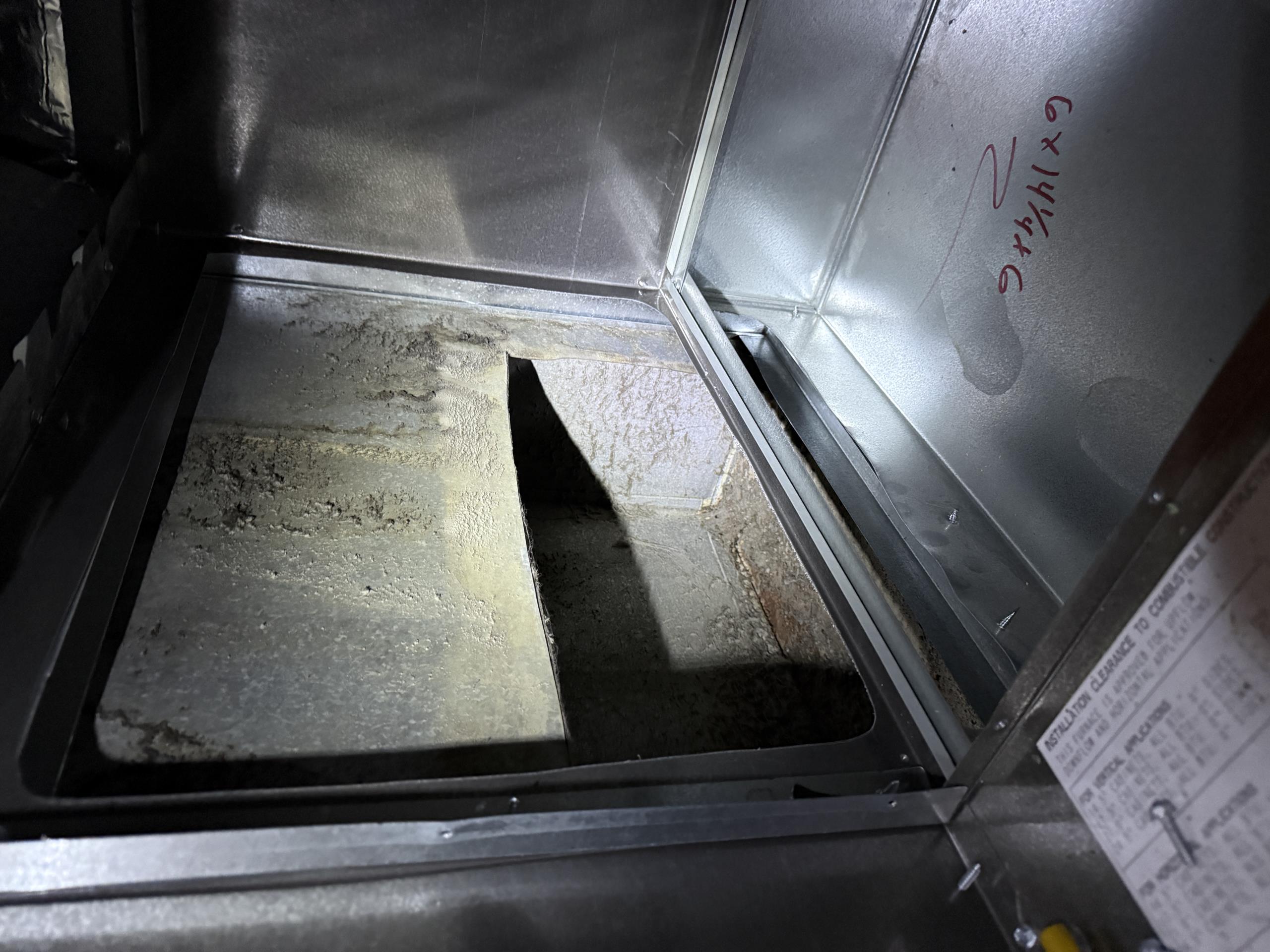 Performed heating maintenance on a Trane single stage 80% efficient natural gas furnace 
Cleaned flame sensor
20x25x1 Filter is in good condition
Blower is clean
Removed blower and cut open the return to the filter rack to allow for maximum airflow across the filter
Run tested furnace
Gas pressure set to 3.5"wc
Adjusted blower speed from 6 down to 4
Temperature rise 47⁰ (spec 30-60⁰)
Flue pipe in good shape
Furnace is operating within factory specs at this time