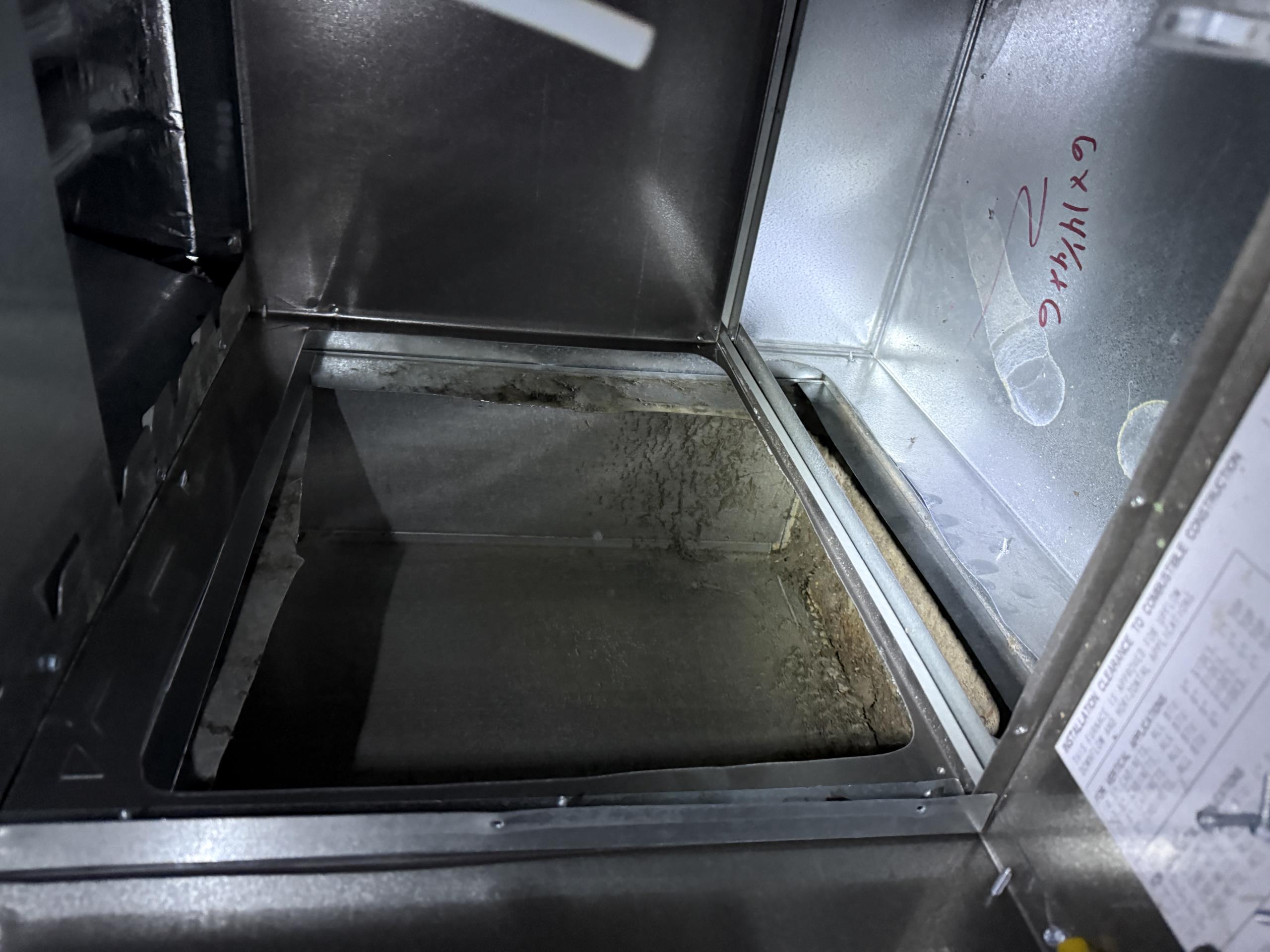 Performed heating maintenance on a Trane single stage 80% efficient natural gas furnace 
Cleaned flame sensor
20x25x1 Filter is in good condition
Blower is clean
Removed blower and cut open the return to the filter rack to allow for maximum airflow across the filter
Run tested furnace
Gas pressure set to 3.5"wc
Adjusted blower speed from 6 down to 4
Temperature rise 47⁰ (spec 30-60⁰)
Flue pipe in good shape
Furnace is operating within factory specs at this time