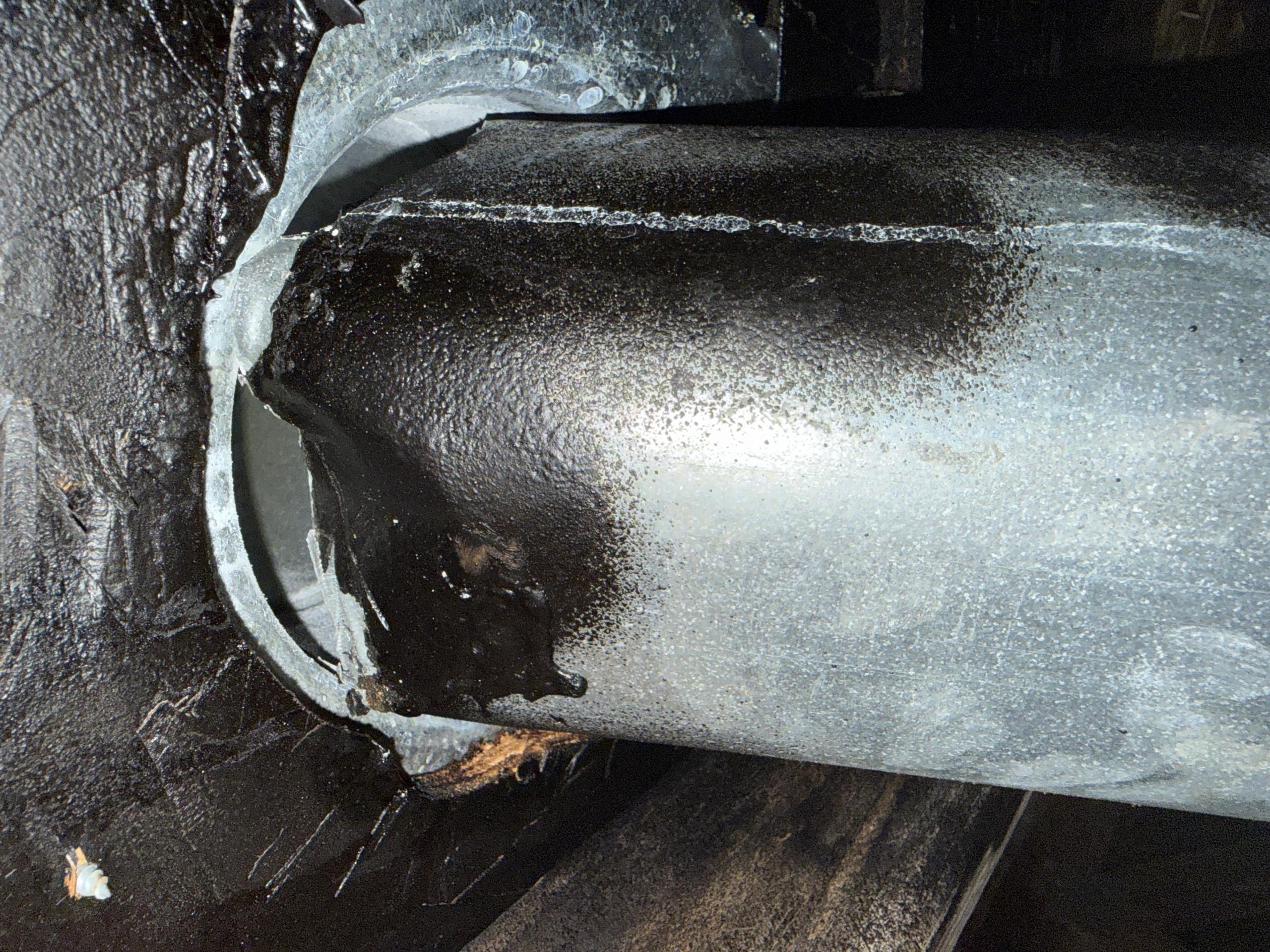 5" B vent is short at the roof sheeting
Need to replace top section of B vent and terminate properly.

Tested for carbon monoxide
Got 0ppm in the house and only CO readings were 10ppm at the very top of the flue where it is short at the roof sheeting. 

6' ladder to get in the attic