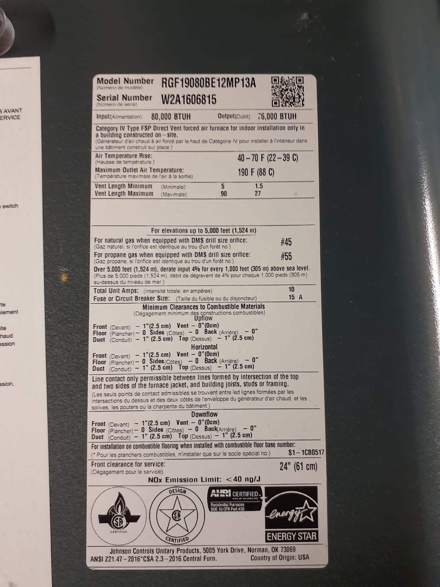 Upon arrival, system was off. Test ran operation through jumper wire on control board. Tested gas pressure and temperature rise as the mentioned 4 flash code indicates an airflow issue and/or overheating. Gas pressure on initial startup and at 3.9inwc when the system specifications are 3.2-3.8inwc. Set gas pressure to 3.2inwc. System was still on the  higher end of the temperature rise range of 40-70F at 65F. After some further testing, it was found that the bypass humidifier does not have an airflow damper installed, nor the inner bracket with a humidifier pad. This is allowing an excessive amount of hot supply air directly back into the system artificially raising supply temp and continues to cause it to trip on limit switch even when running within temperature rise specs.  Used tape to seal off humidifier pipe to block airflow, and bumped blower speed to Med-Hi from Med to get the temperature rise more towards the middle of the temperature rise. With all current settings, system is 