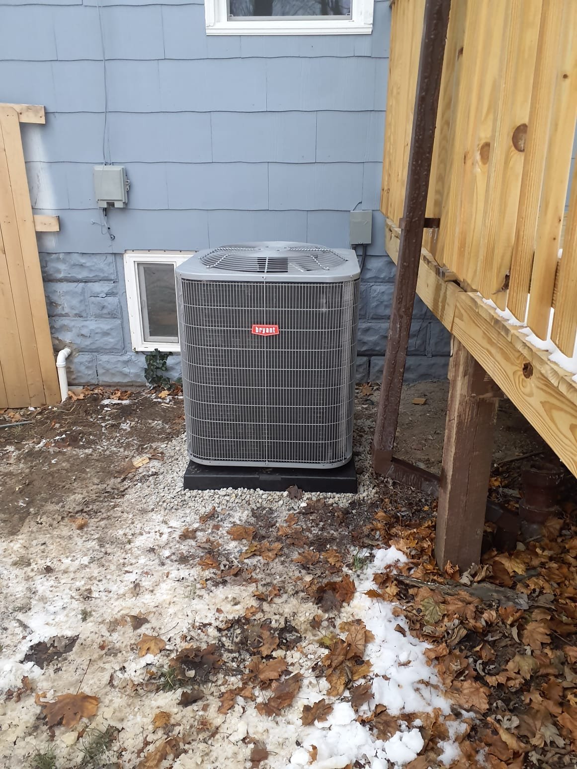 
SOLD: 11/29/2025 10:36:37 PM - Option 1

Install New Bryant HVAC System 
Bryant Preferred 96 2-Stage Gas Furnace
Model #: 926TC48060V17A-A
Serial #: 4125A44200
60,000 BTU's - 96% AFUE
Bryant Single-Stage Air Conditioner
Model #: GA5SAN53000WAACC
Serial #: 4425C19987
2.5 Ton - 15 SEER2
Puron Advance Refrigerant, R-454B
Matching Cased Coil: CVAVA3017XMAEAAA
Serial #: 2525J83226
 
Installation:
* Additional Services - New PVC Furnace vents. Level 2 
* Install 50 Gal Electric Bradford White Hot Water Heater
* Reroute 8" return to drop, move 7" run to plenum
* Reconnect to existing gas line and high voltage electric
* Transition to existing supply and return ductwork
* Start up and commission new system
* 1" Standard Filter Rack
 
Warranty:
20 Year Bryant manufacturers Heat Exchanger Warranty (Annual maintenance must be performed)
10 Year Bryant manufacturers Parts & Compressor Warranty (Annual maintenance must be performed)
2 Year Westin Air Labor Warranty (Annual maintenance must be perf