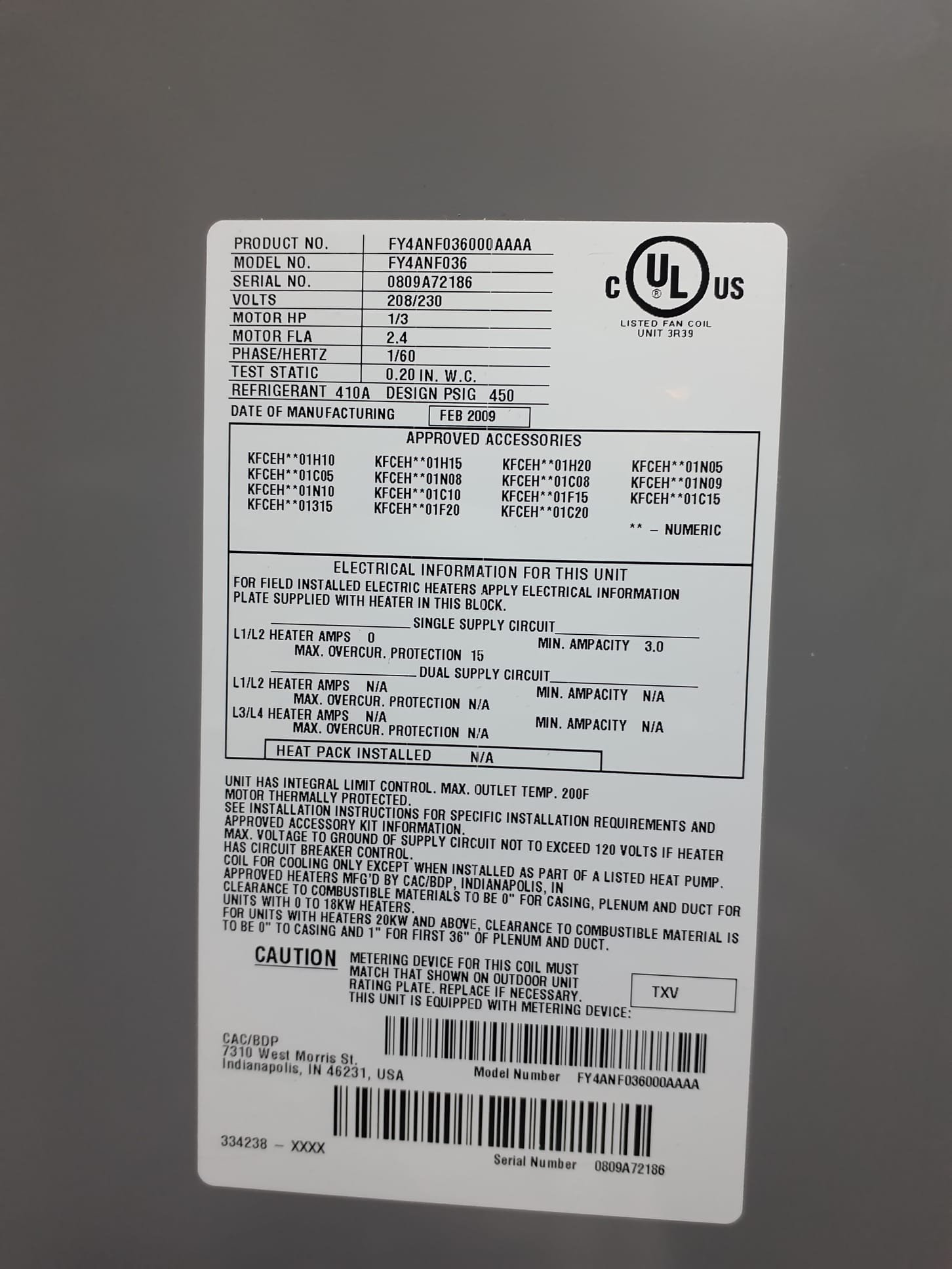 Upon arrival, both main breaker panel and internal disconnect breaker were tripped. Turned thermostat off and attempted to reset power. Both breakers go back on with no trips and ther is 208V to the system. First tried to test run fan only, and found that the blower will not kick on. Blower relay clicks and is supplying motor with proper voltage, but no operation. Blower motor has failed and will need replaced. Suspect that blower motor shorted internally leading to breakers tripping and has completely internally failed leading to no breakers tripping even when power is supplied. Quote for blower motor replacement will be made and sent over Friday, January 2nd, sometime in the morning. 