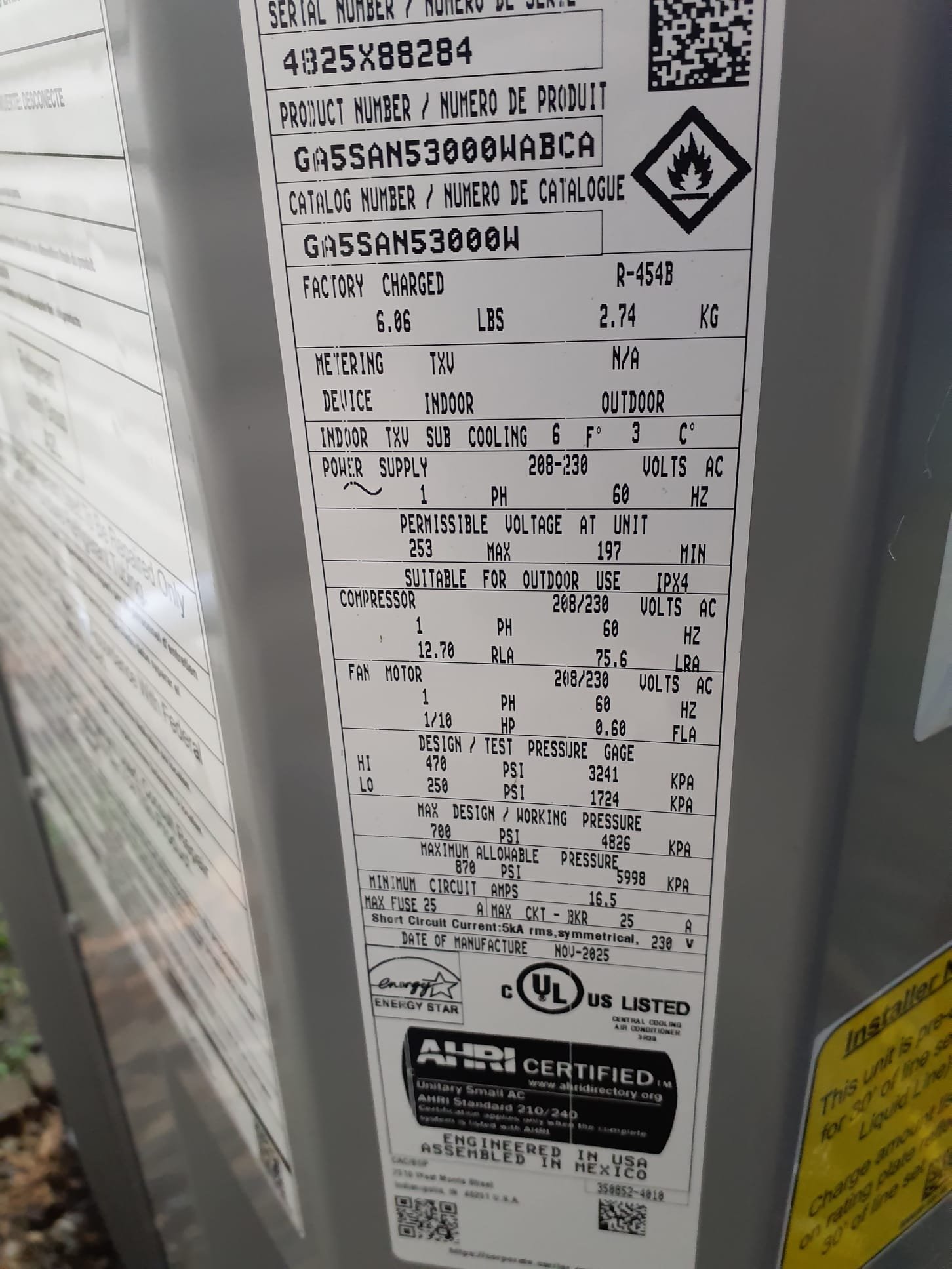 
SOLD: 01/05/2026 12:31:50 PM - Option 2

Install New Bryant HVAC System 
Bryant Preferred 2-Stage Gas Furnace
Model #: 927TA48080V17
Serial #:502558575
80,000 BTU's - 97% AFUE
Bryant Single-Stage Air Conditioner
Model #: GA5SAN53000W
Serial #: 4825X88284
2.5 Ton - 14.3 SEER2
Puron Advance Refrigerant, R-454B
Matching Cased Coil: CVAVA3017XMA
Serial #: 2525J82728
 
Installation:
* Reconnect to existing gas line and high voltage electric
* Transition to existing supply and return ductwork
* Start up and commission new system
*Air Filtration - AprilAire 1210 (20X25) Media Air Cleaner
 
Warranty:
20 Year Bryant manufacturers Heat Exchanger Warranty (Annual maintenance must be performed)
10 Year Bryant manufacturers Parts & Compressor Warranty (Annual maintenance must be performed)
2 Year Westin Air Labor Warranty (Annual maintenance must be performed)
