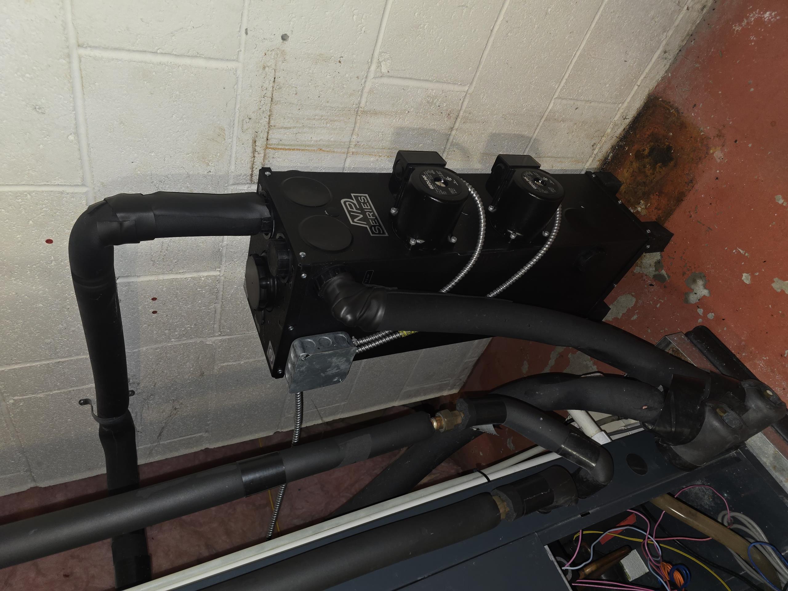 
Install new Geo-Link 2-Pump Non-pressurized flow center. Connect to existing lop lines and electric supply. Test run operation and fill to appropriate level. Check again weekly for the first month to top off if any air bubbles are pushed out of the system. 