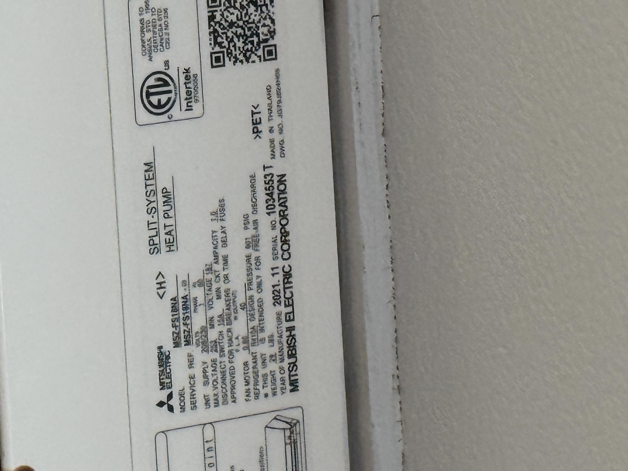 Stood unit back up.  Compressor will not start.  Line set also kinked, so even if the Compressor did run, we'd need to do a few hours worth of work to it.

We are exploring all avenues, possibly replace compressor under warranty.  
Otherwise, we will quote a new Daikin mini split system equivalent to the Mitsubishi hyper heat that's there now. 