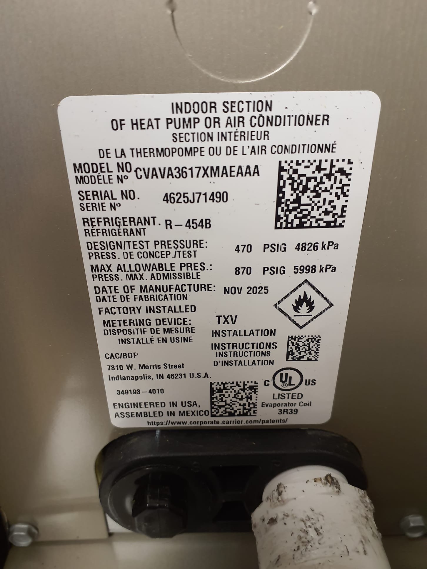 
Install new Bryant HVAC system

Equipment:
Furnace- 926TC48080V17 
Serial# 5025A62129
Preferred, 96" AFUE, Two Stage, 4-Way Multipoise, VCT ECM, 
Gas Furnace, 80K, 17" width
AC- GA4SAN53600N 
Serial# 5025X90814
13.4 SEER2 Single-Stage Air Conditioner with Puron Advance Refrigerant 
R-454B, 3 Ton
Coil- CVAVA3617XMAEAAA
Serial# 4625J71490
.

Installation:
*Reconnect to existing gas line and high voltage electric
*Transition to existing supply and return ductwork
*Start up and commission the new system

Warranty:
10 Year Bryant manufacturers parts warranty (Annual maintenance must be performed)
2 Year Westin Air labor warranty (Annual maintenance must be performed)



