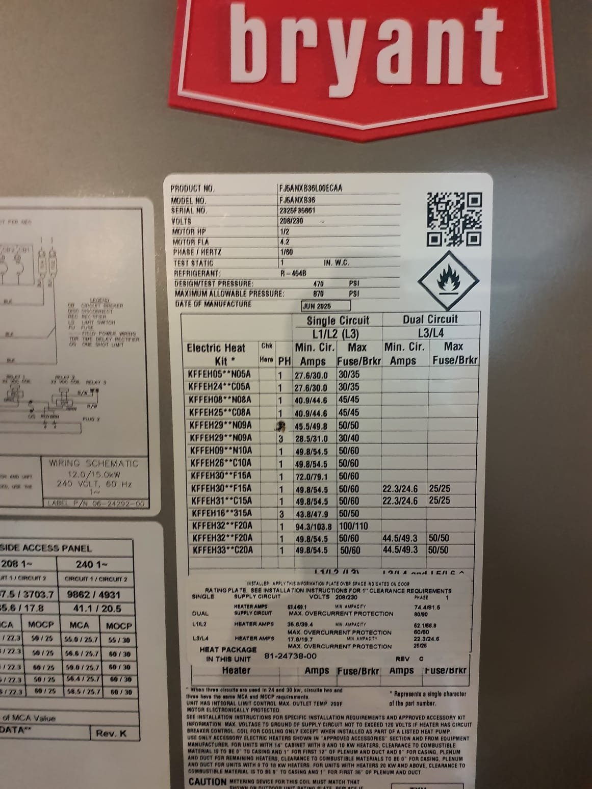 
SOLD: 01/12/2026 11:21:52 AM - Option 1

Install New Bryant All Electric HVAC System
Air Handler: FJANXB36L00
Serial #: 2325F35861
15 KW Electric Heat Kit
Heat Pump: GH5SAN53600AABAA
Serial #: 2925X59486
 
Installation:
* Reconnect to existing high voltage electric
* Transition to existing supply and return ductwork
* Start up and commission new system
* Honeywell T6 Pro Thermostat
* 1" Standard Filter Rack
 
Warranty:
10 Year Bryant manufacturers Compressor Warranty (Annual maintenance must be performed)
10 Year Bryant manufacturers Parts Warranty (Annual maintenance must be performed)
2 Year Westin Air Labor Warranty (Annual maintenance must be performed)

