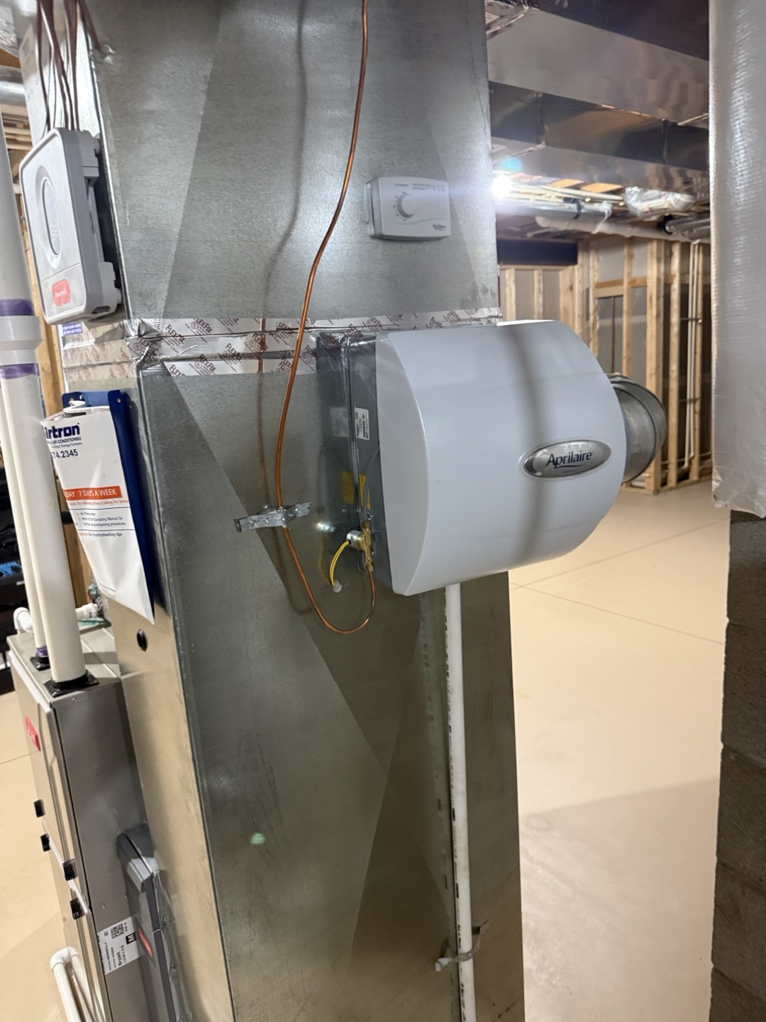 Gas heating preventative maintenance performed
Check filter - 20x25x4 new today 
Clean flame sensor
Inspect burners - clean
Ohm test igniter: 54.2
Inspect wiring for loose connections and/or hot spots - none found
Check humidifier pad: panel ok - water supply very concerning (CPVC should not have a saddle valve on it) photo submitted. Wiring also improper allowing humidifier operation without gas heat or fan. Turned off currently. 
Inspect exhaust flu - no concerns with exhaust. No drain on intake allowing excess moisture into burner compartment. 
Set thermostat for heat
Check amp draw on blower motor: 3.26
Check amp draw on inducer motor:0.62
Check delta T -  53°
Furnace is in optimal running conditions