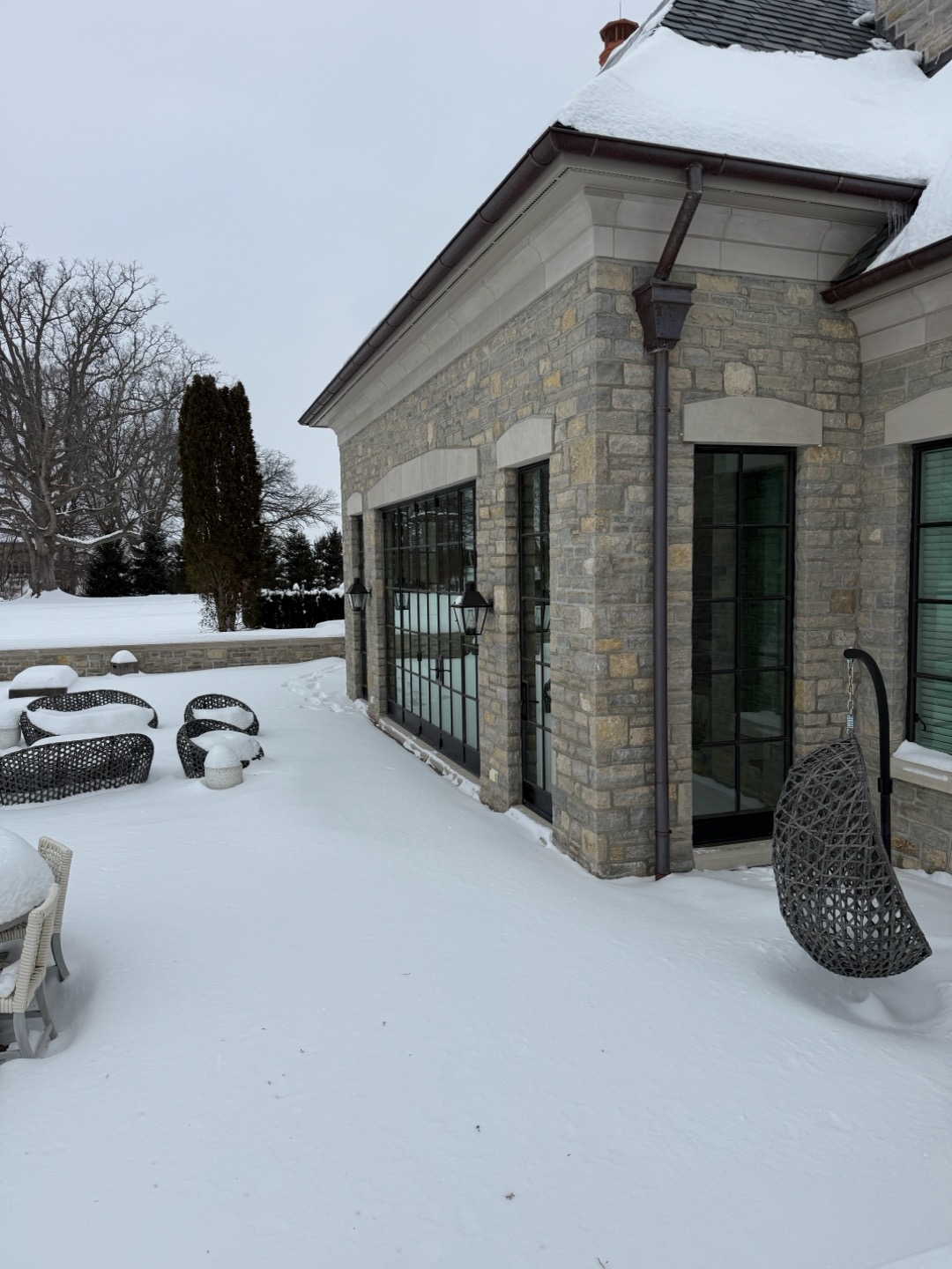 Upon arrival, inspected overlook system found no major concerns with unit. Inspected boilers per Ralph request and boiler #2 was faulted and needed restarted. After restarting boiler 2 temp went from 109 to 160. Once boiler was back up and running changed out all filters for house and car barn. Opened overlook doors to allow master bed air into overlook. Master bed system sounds to have a bad blower motor/blower wheel humming loudly at system and spreading through nearby registers. Warranty motor should be quoted to reduce noise. Pool house is not accessible today due to the snow. It is 2ft+ deep in most places. 