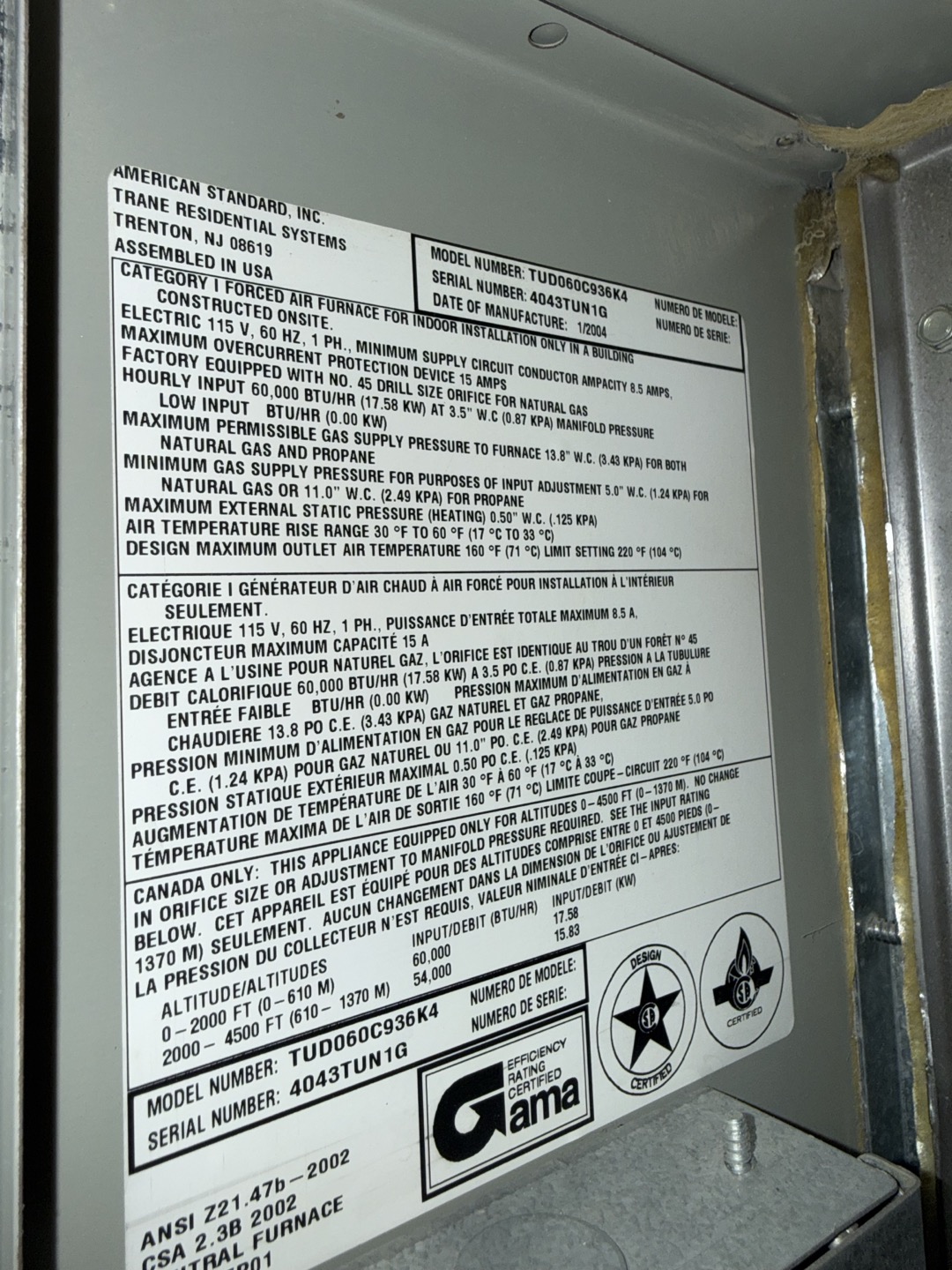 Upon arrival inspected furnace and found no current concerns while running, furnace only makes screeching noises when stopping and starting, PSC blower motor needs replaced or full furnace replacement depending on Laurie’s preference.  

Remove and replace PSC blower motor and install 7.5 capacitor setting up for 1/3 horsepower. Test run unit verify proper operation. 