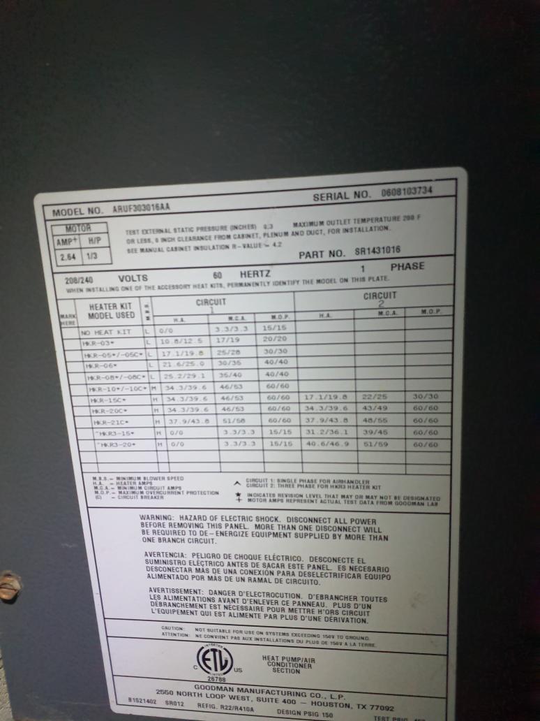 20 year old Goodman heat pump system 
15 kilowatt auxiliary heat pack only operating at 5kw.  Two of the three heat strips have failed
Incorrect filter size has been in place for an unknown amount of time
Indoor air coil is plugged with dirt as a result
Heat pump is performing below specification
System cannot keep up with heating demands

Recommend full system replacement