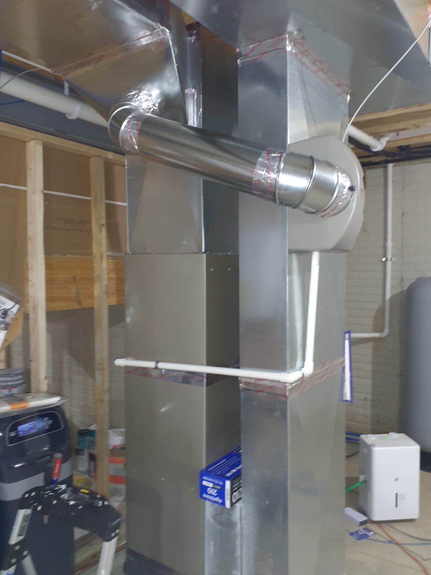 Install Totaline whole home humidifier onto hvac system. Install humidifier controller and wire into EAC terminal. Humidifier can run whenever the blower is operating. Recommend turning thermostat fan option to ON for first week or two to increase humidifier operating time to get to set humidity of 40%. Hook up water line and tie into ac coil drain line. Adjusted furnace blower speed for humidifier application. System is operating properly. 