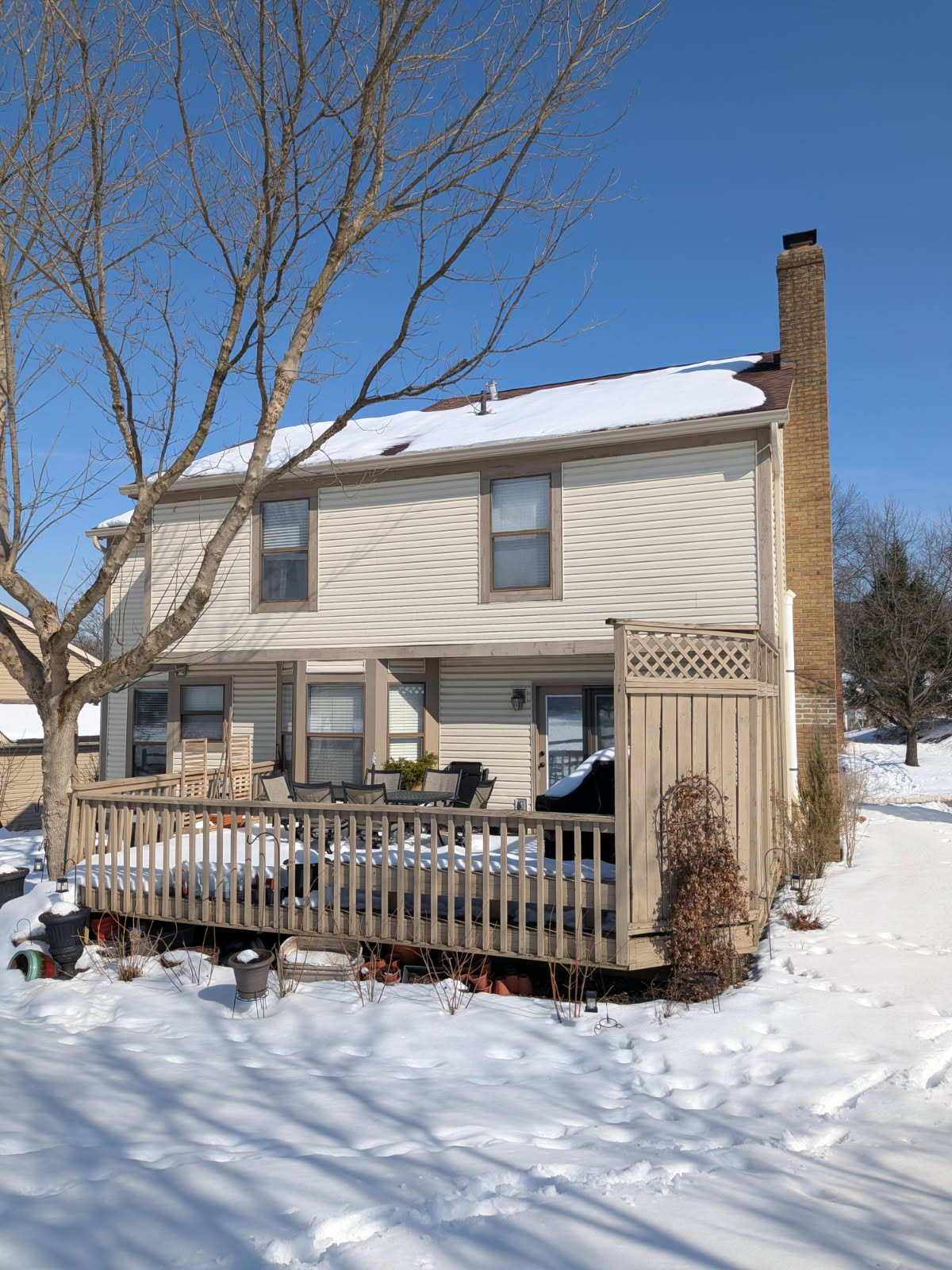 
Replace existing b-vent termination through roof
Install new 5" B-Vent pipe from joint in attic and route through roof with new cap, collar and flashing.