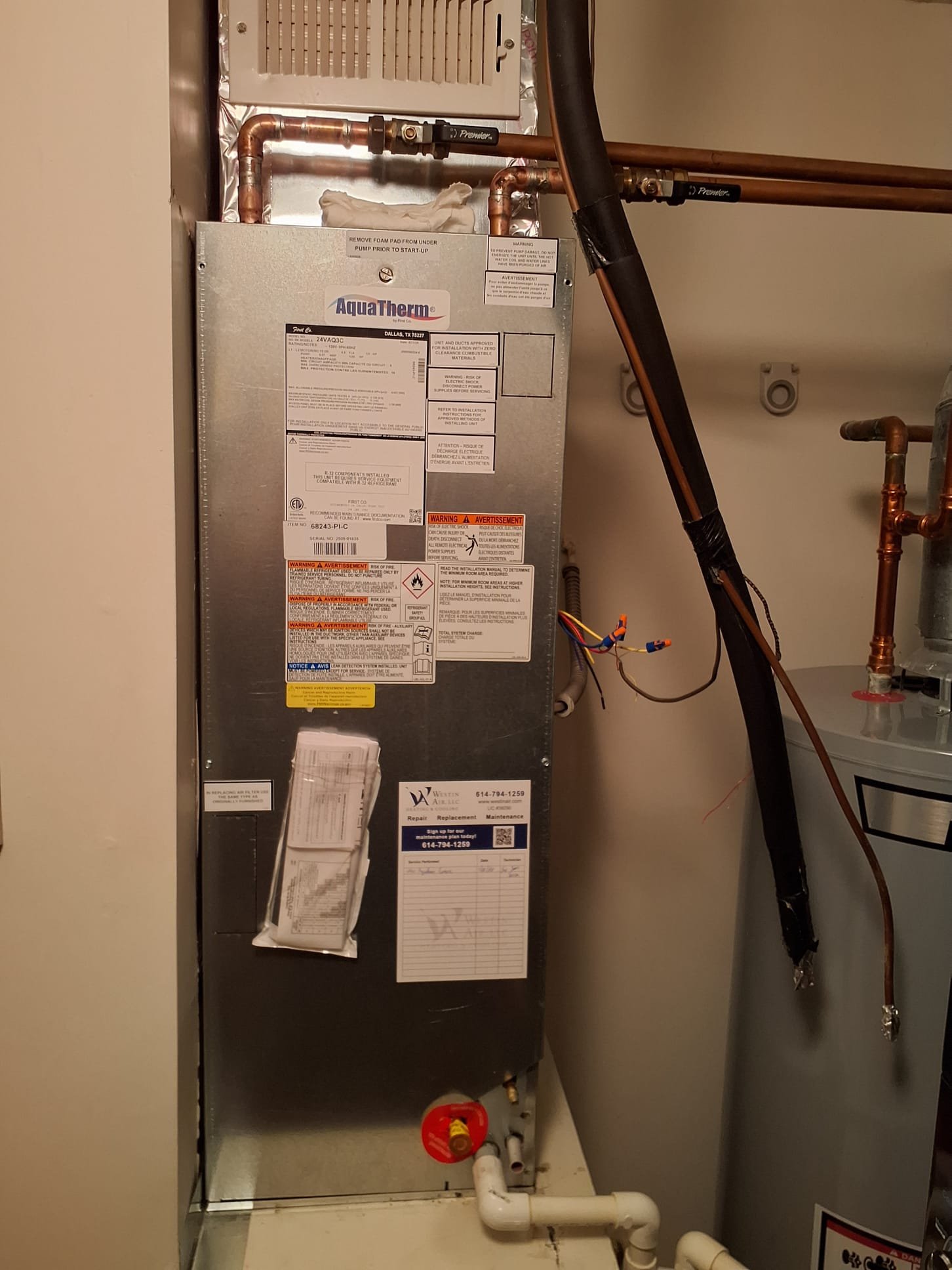 
SOLD: 01/27/2026 3:19:26 PM - Option 1: Cash/Check Payment 

Install New Bryant HVAC System 
First Co. AquaTherm Air Handler
• 24,000 BTUs
• 10 Year Parts Warranty
• 2 Year Labor Warranty
Goodman Single Stage Air Conditioner
Model# GLXS3BN1810
Serial# 2504084477
1.5 Ton 13.4 Seer
• 10 Year Parts Warranty
• 2 Year Labor Warranty
• 10 Year Compressor Warranty
 
Installation:
* Reconnect to existing gas line and high voltage electric
* Transition to existing supply and return ductwork
* Start up and commission new system
* Honeywell T4 Thermostat
* 1" Standard Filter Rack
 
Warranty:
10 Year Bryant manufacturers Parts & Compressor Warranty (Annual maintenance must be performed)
2 Year Westin Air Labor Warranty (Annual maintenance must be performed)
