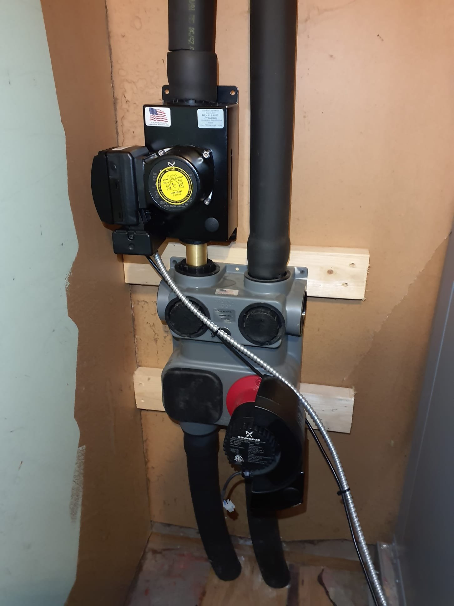 Install flow center pump add on to take over for current failed flow center pump. Repressurize to 60psi from house water. Test run operation of pump, aswell as speed 9 heating as per manufacturer testing guidelines. No other issues were found during testing. 